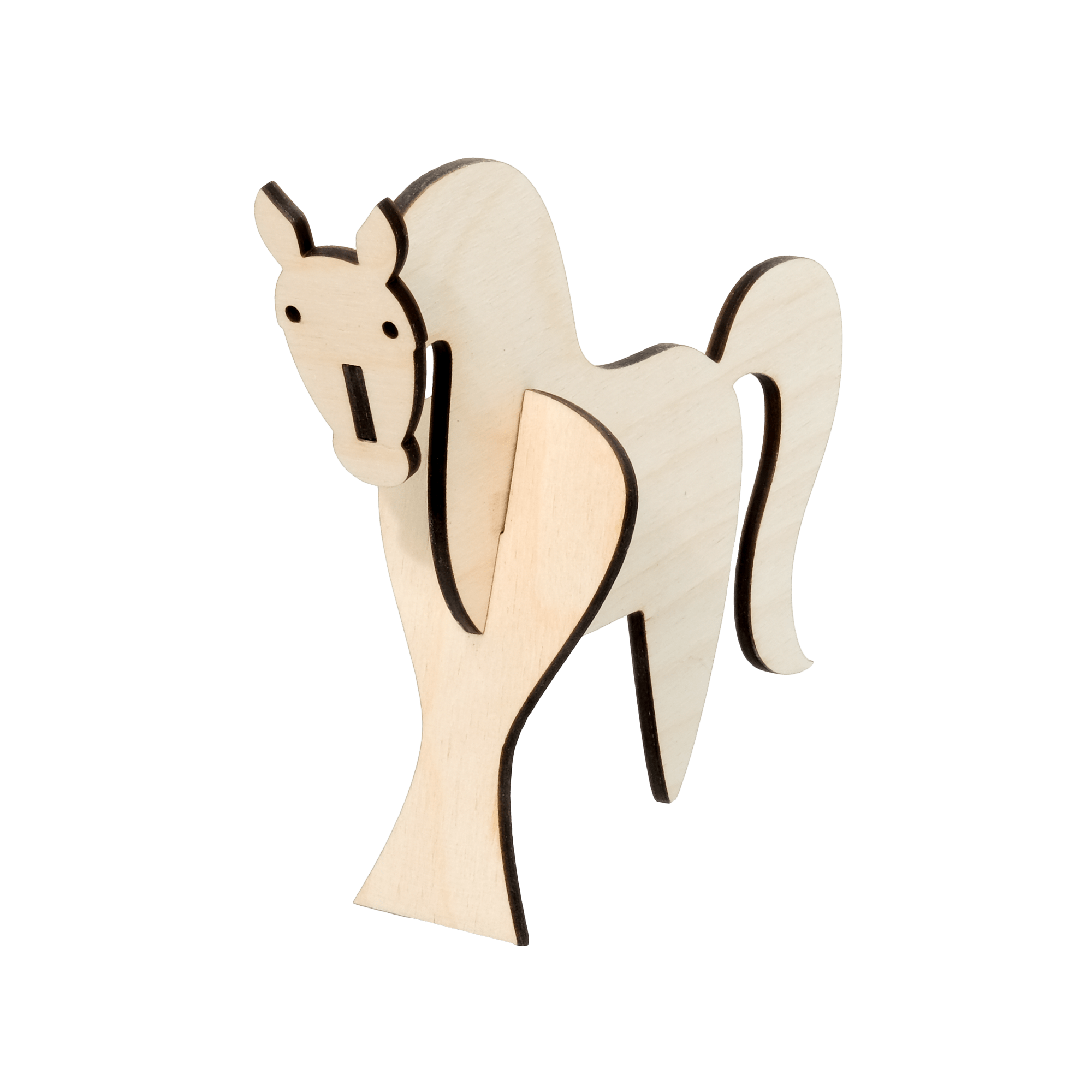 Hest - Træfigur Sølv øreringe | Bæredygtige træ øreringe | Designer træ smykker i sølv | DIBB Design