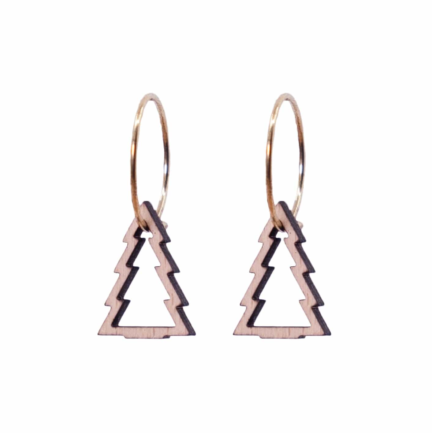 Juletræ Øreringe Sølv øreringe | Bæredygtige træ øreringe | Designer træ smykker i sølv | DIBB Design