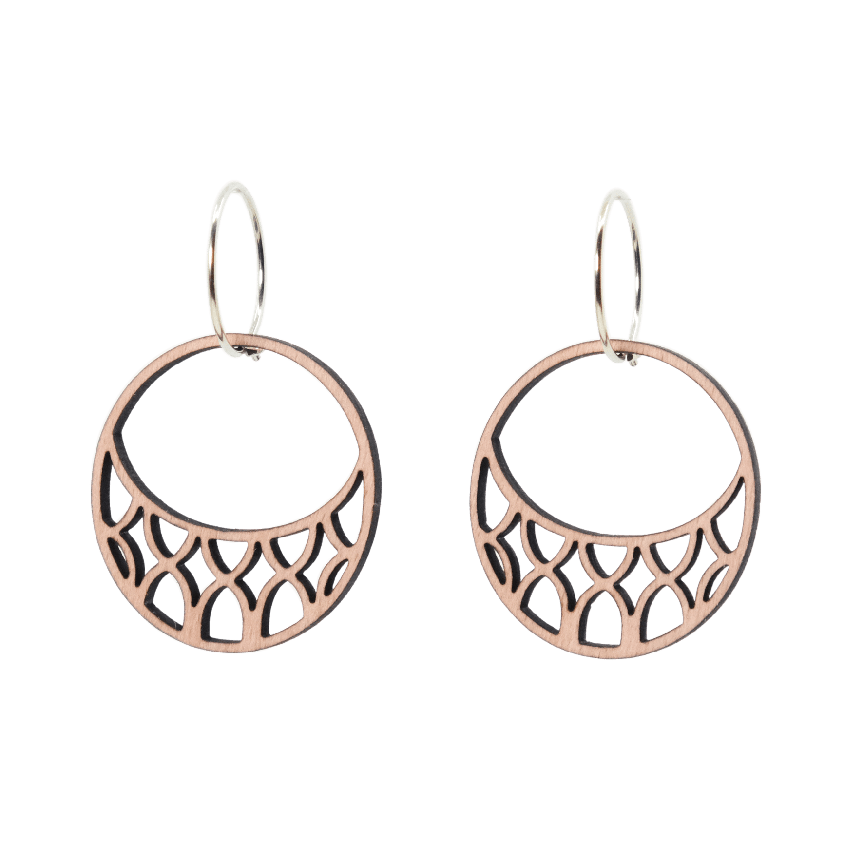 Laila Øreringe Sølv øreringe | Bæredygtige træ øreringe | Designer træ smykker i sølv | DIBB Design