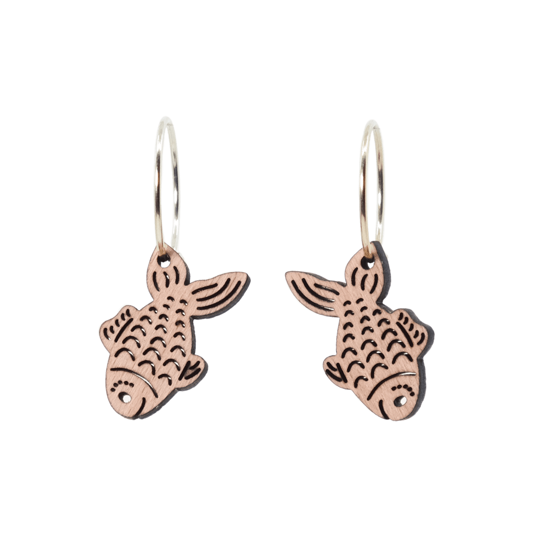 Lilli Øreringe Sølv øreringe | Bæredygtige træ øreringe | Designer træ smykker i sølv | DIBB Design