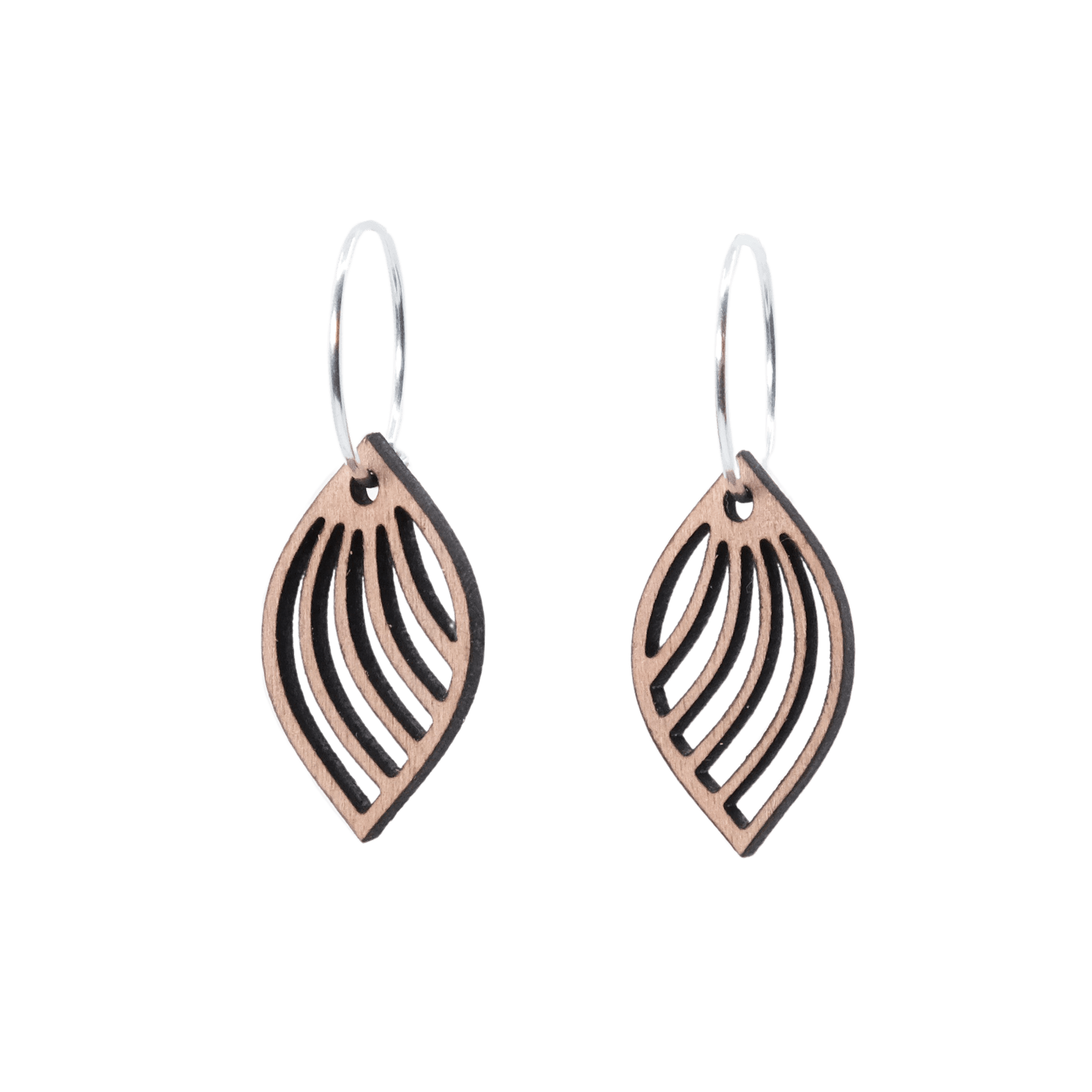 Maya Øreringe Sølv øreringe | Bæredygtige træ øreringe | Designer træ smykker i sølv | DIBB Design