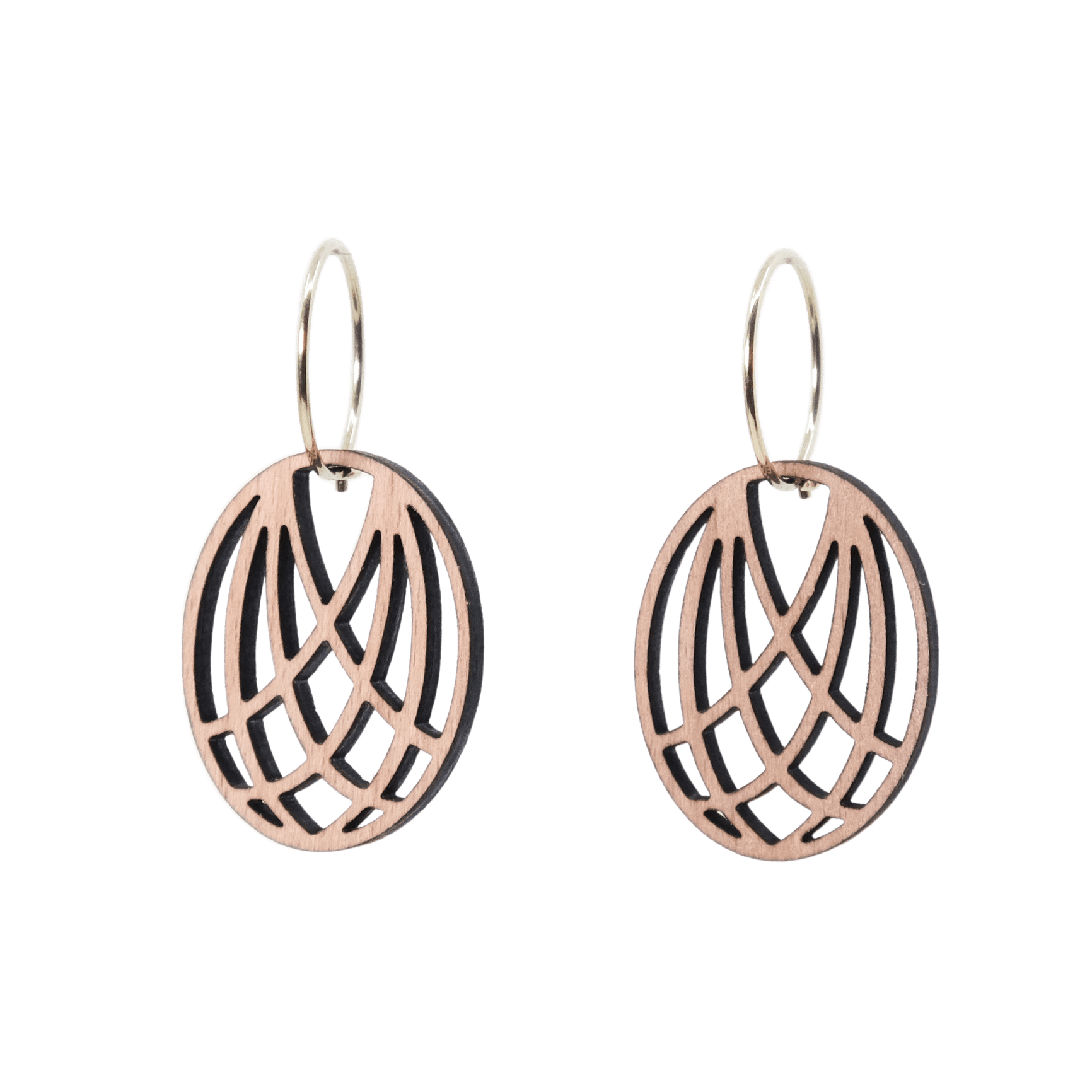 Nanna Øreringe Sølv øreringe | Bæredygtige træ øreringe | Designer træ smykker i sølv | DIBB Design
