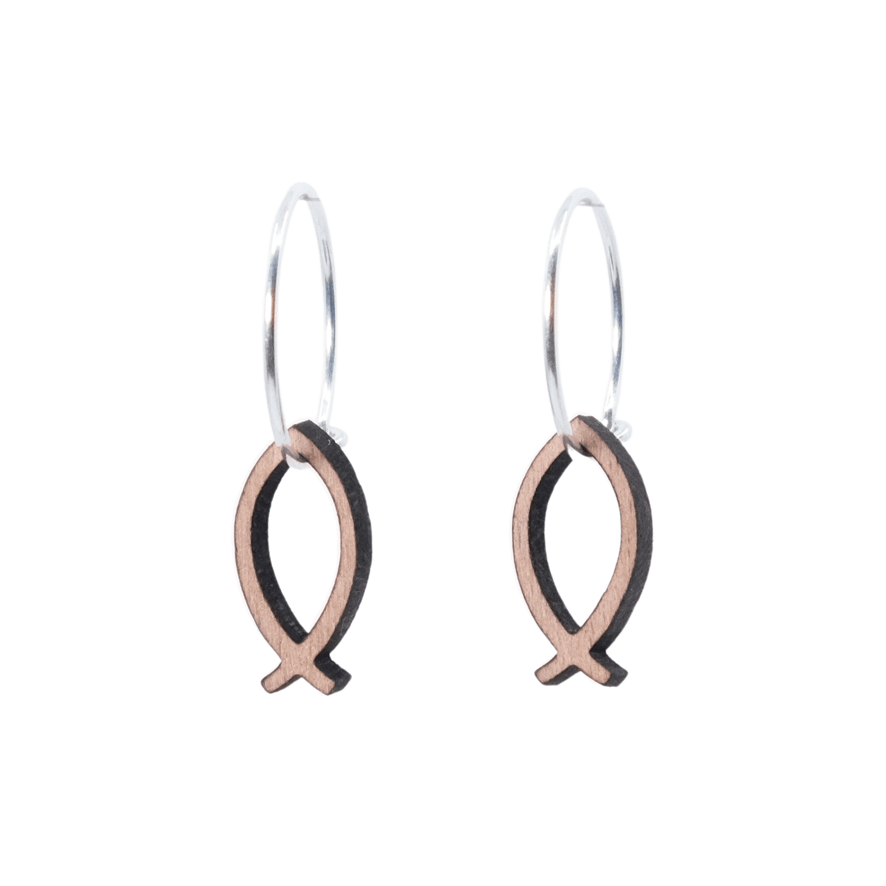 Rakel Øreringe Sølv øreringe | Bæredygtige træ øreringe | Designer træ smykker i sølv | DIBB Design