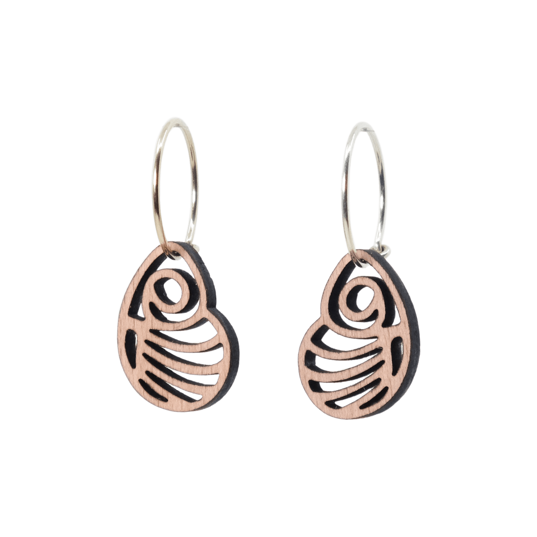 Rikke Øreringe Sølv øreringe | Bæredygtige træ øreringe | Designer træ smykker i sølv | DIBB Design