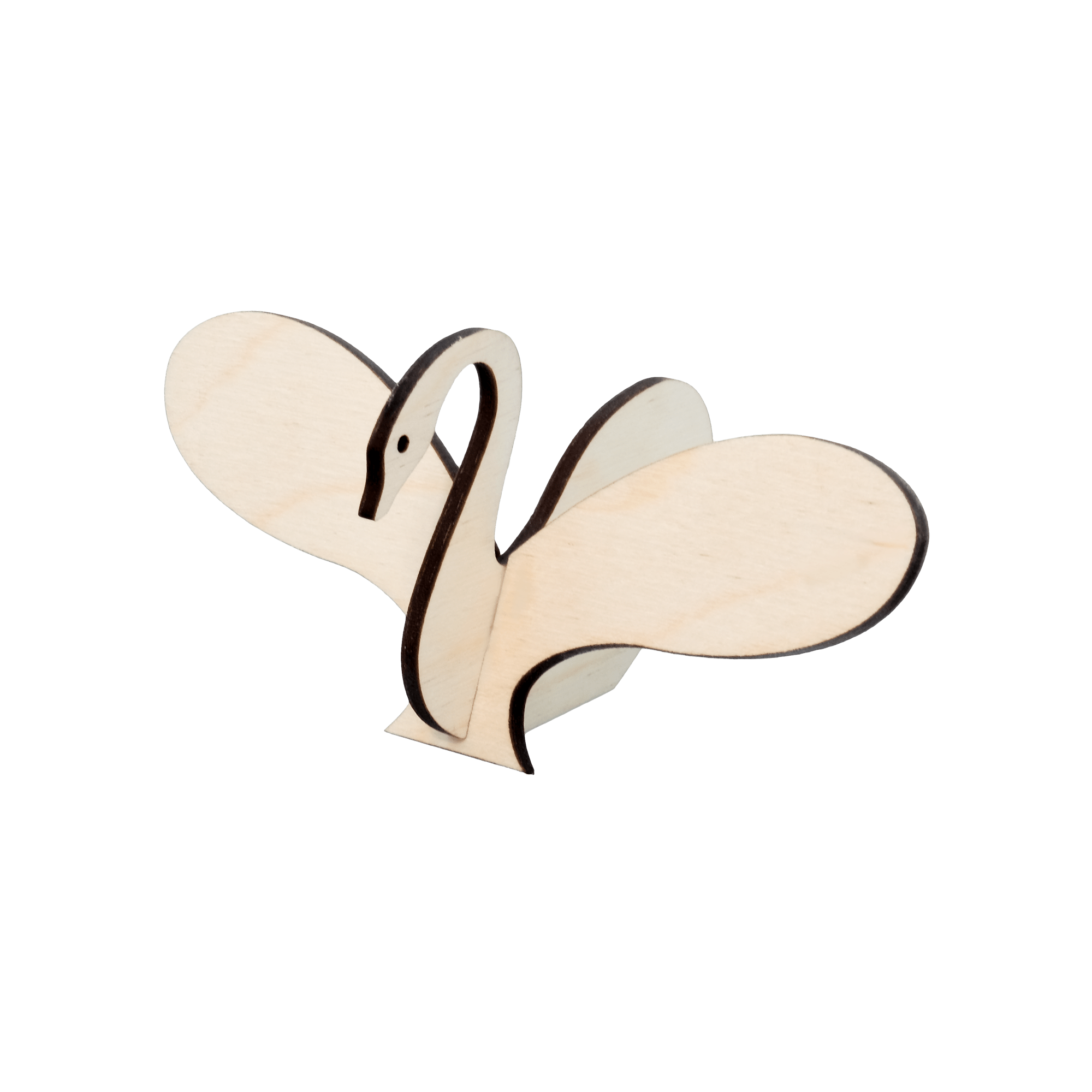 Svane - Træfigur Sølv øreringe | Bæredygtige træ øreringe | Designer træ smykker i sølv | DIBB Design
