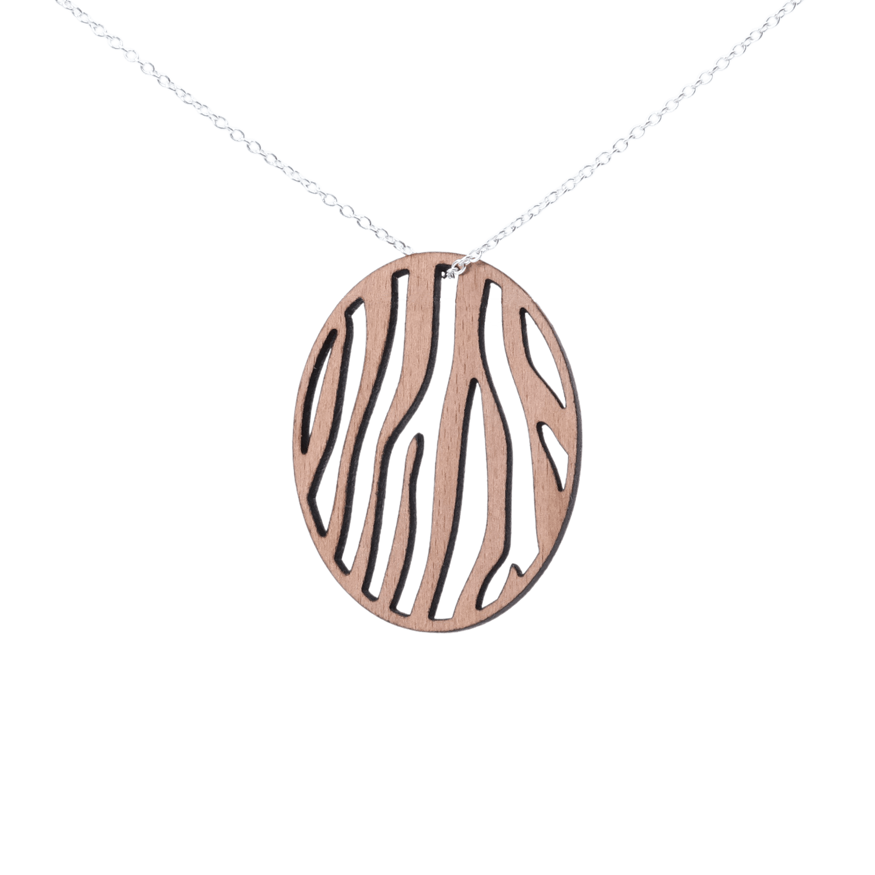 Zafira Halskæde Sølv øreringe | Bæredygtige træ øreringe | Designer træ smykker i sølv | DIBB Design
