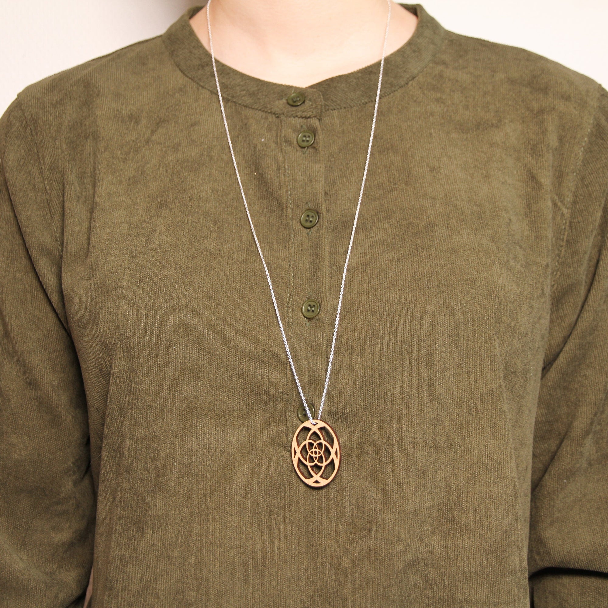 DIBB Design Halskæde Agnes Halskæde Agnes - Sølv halskæde | Bæredygtige træ smykker | Håndlavet design 