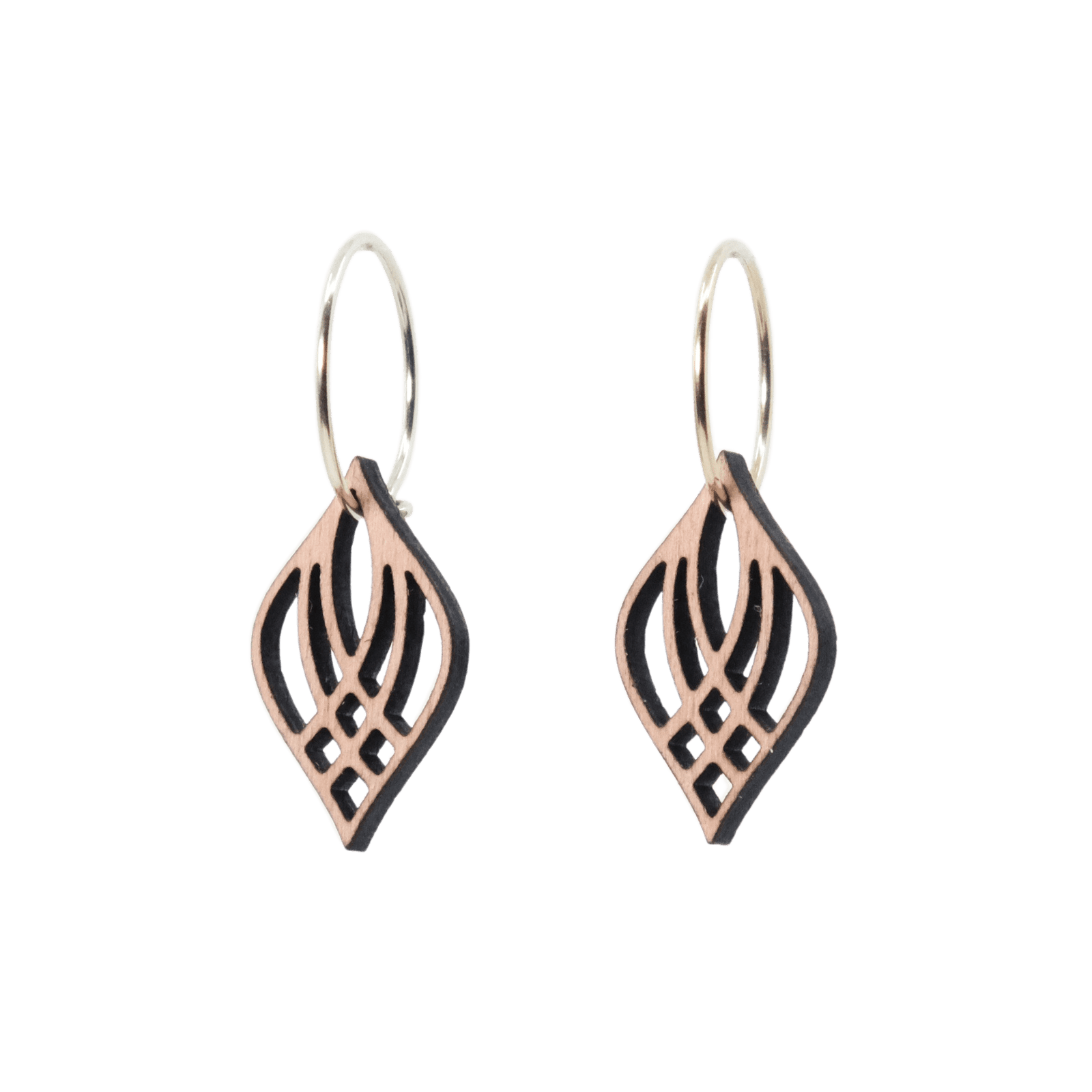 Alma Øreringe Sølv øreringe | Bæredygtige træ øreringe | Designer træ smykker i sølv | DIBB Design