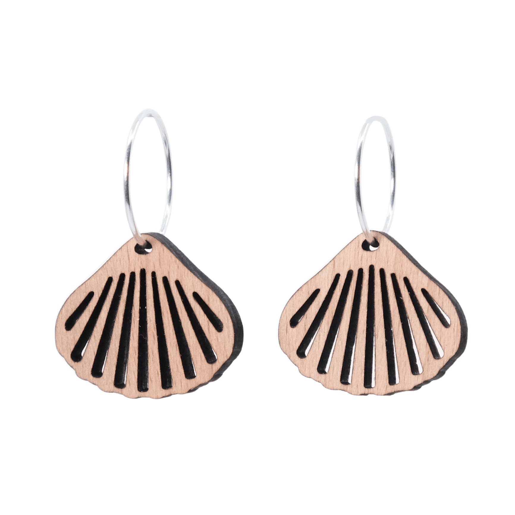 Ariel Øreringe Sølv øreringe | Bæredygtige træ øreringe | Designer træ smykker i sølv | DIBB Design