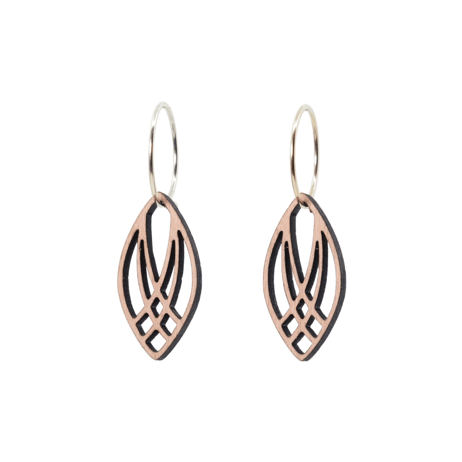 Augusta Øreringe Sølv øreringe | Bæredygtige træ øreringe | Designer træ smykker i sølv | DIBB Design