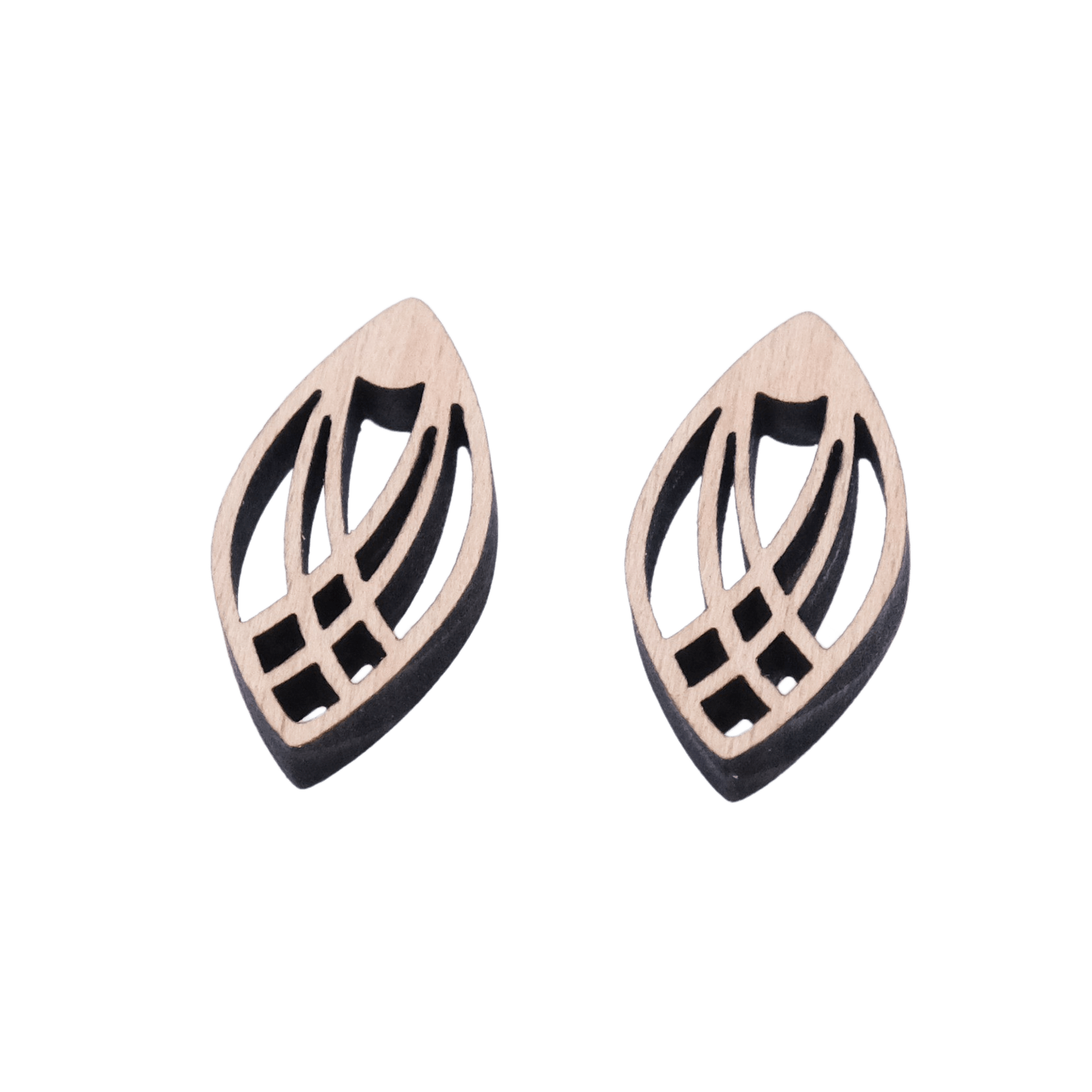 Augusta Ørestikker - Sølv Sølv øreringe | Bæredygtige træ øreringe | Designer træ smykker i sølv | DIBB Design