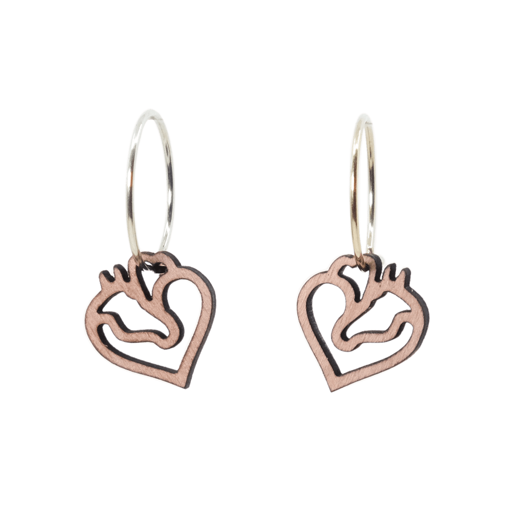 DIBB Design Øreringe Forgyldt sølv Bella Øreringe Bella - Sølv øreringe | Bæredygtige træ smykker | Håndlavet design 