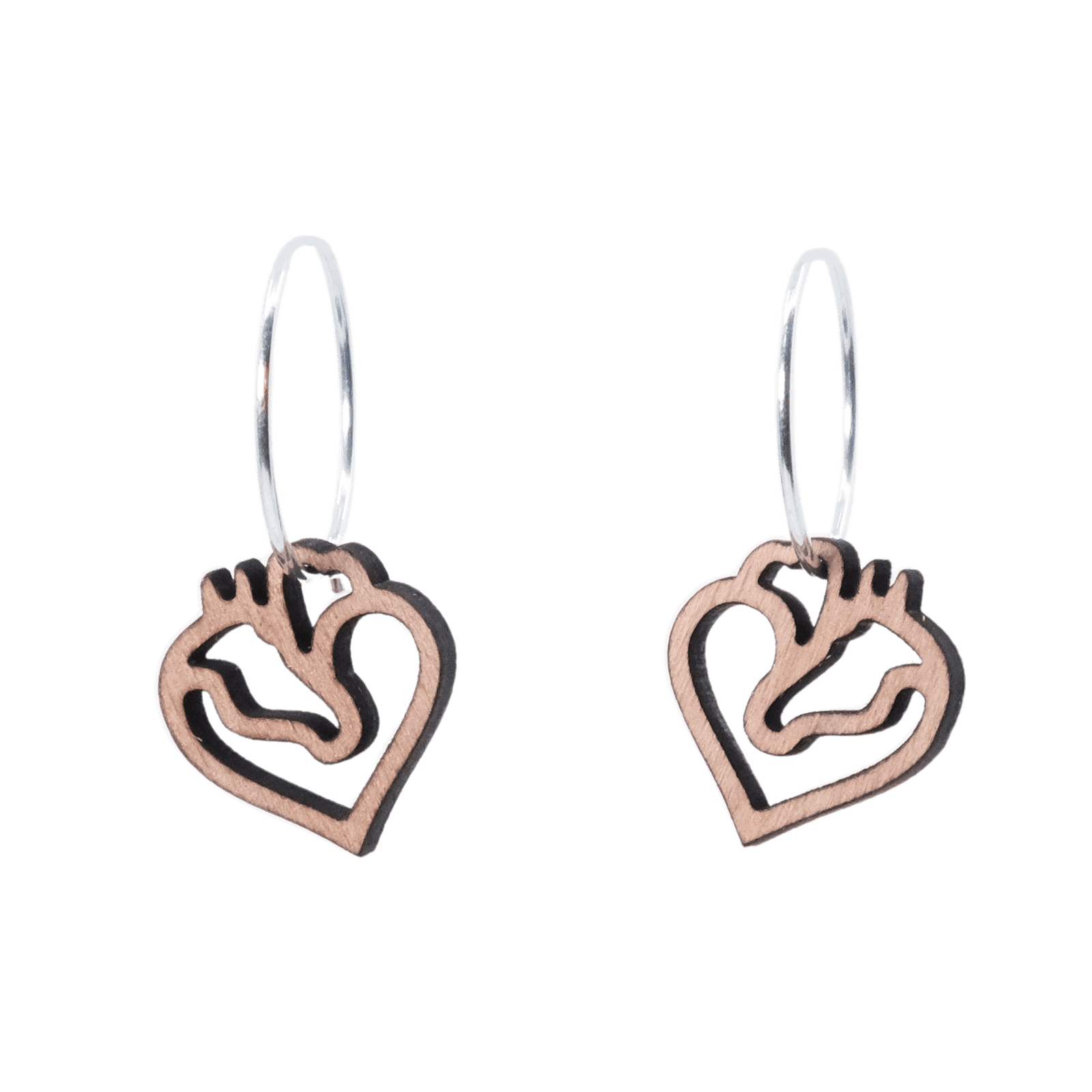 Bella Øreringe Sølv øreringe | Bæredygtige træ øreringe | Designer træ smykker i sølv | DIBB Design