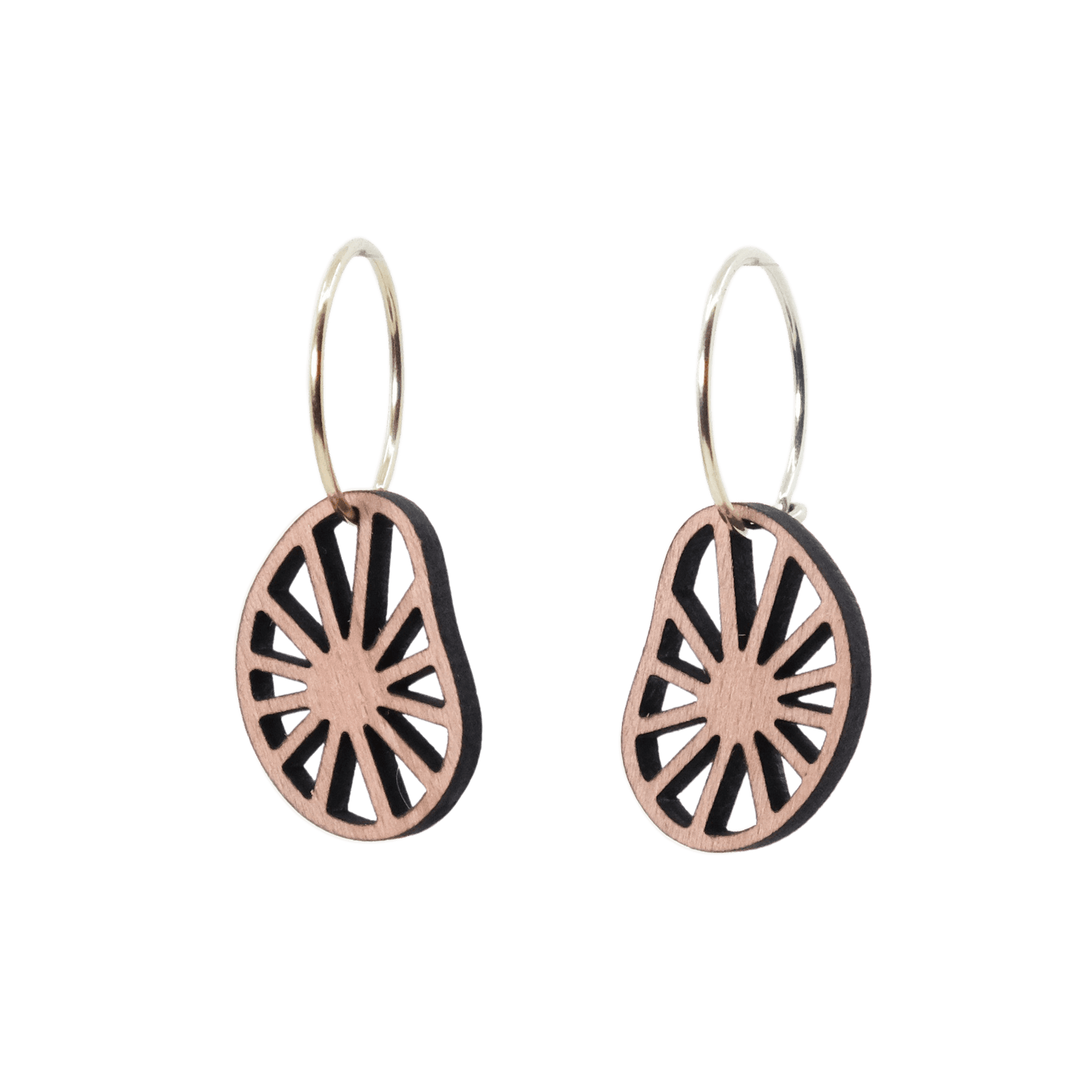 Carla Øreringe Sølv øreringe | Bæredygtige træ øreringe | Designer træ smykker i sølv | DIBB Design