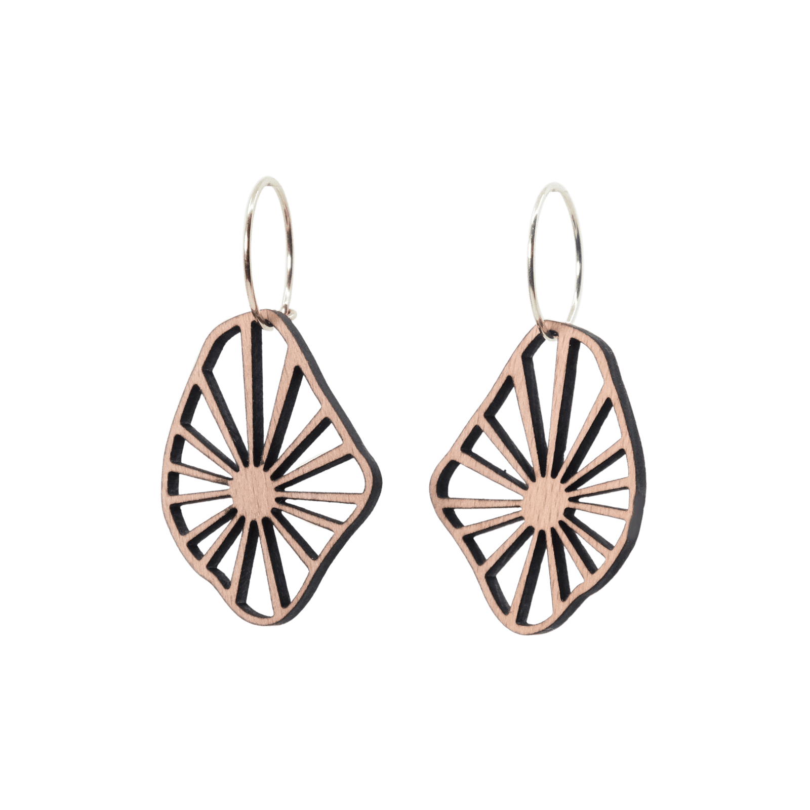 Carmen Øreringe Sølv øreringe | Bæredygtige træ øreringe | Designer træ smykker i sølv | DIBB Design