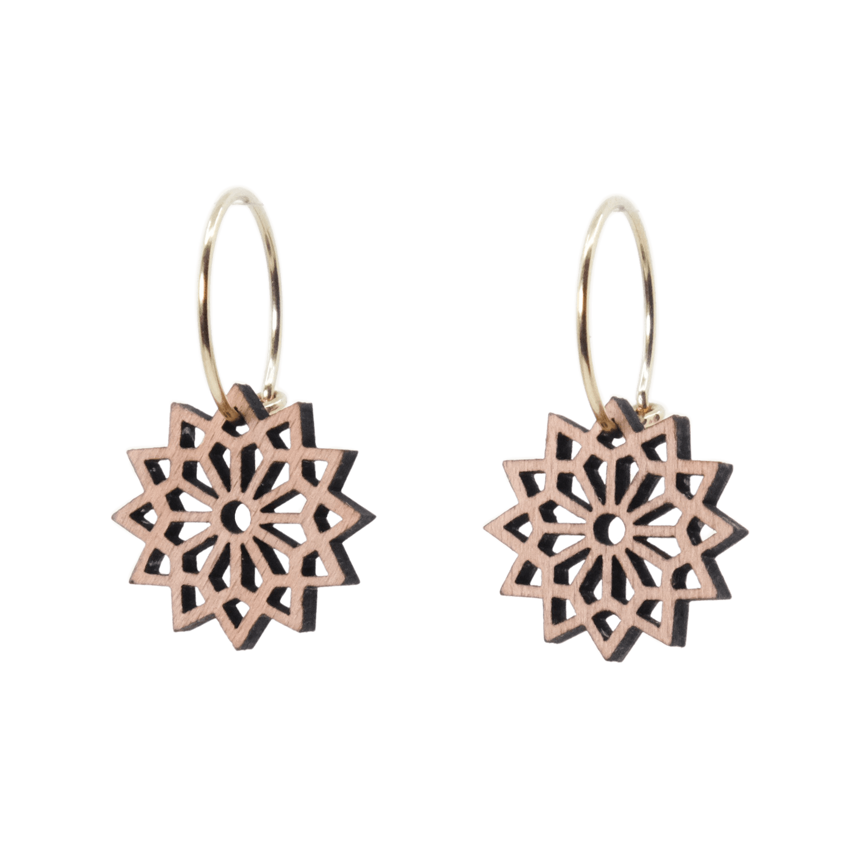 DIBB Design Øreringe Forgyldt sølv Clara Øreringe Clara - Sølv øreringe | Bæredygtige træ smykker | Håndlavet design 