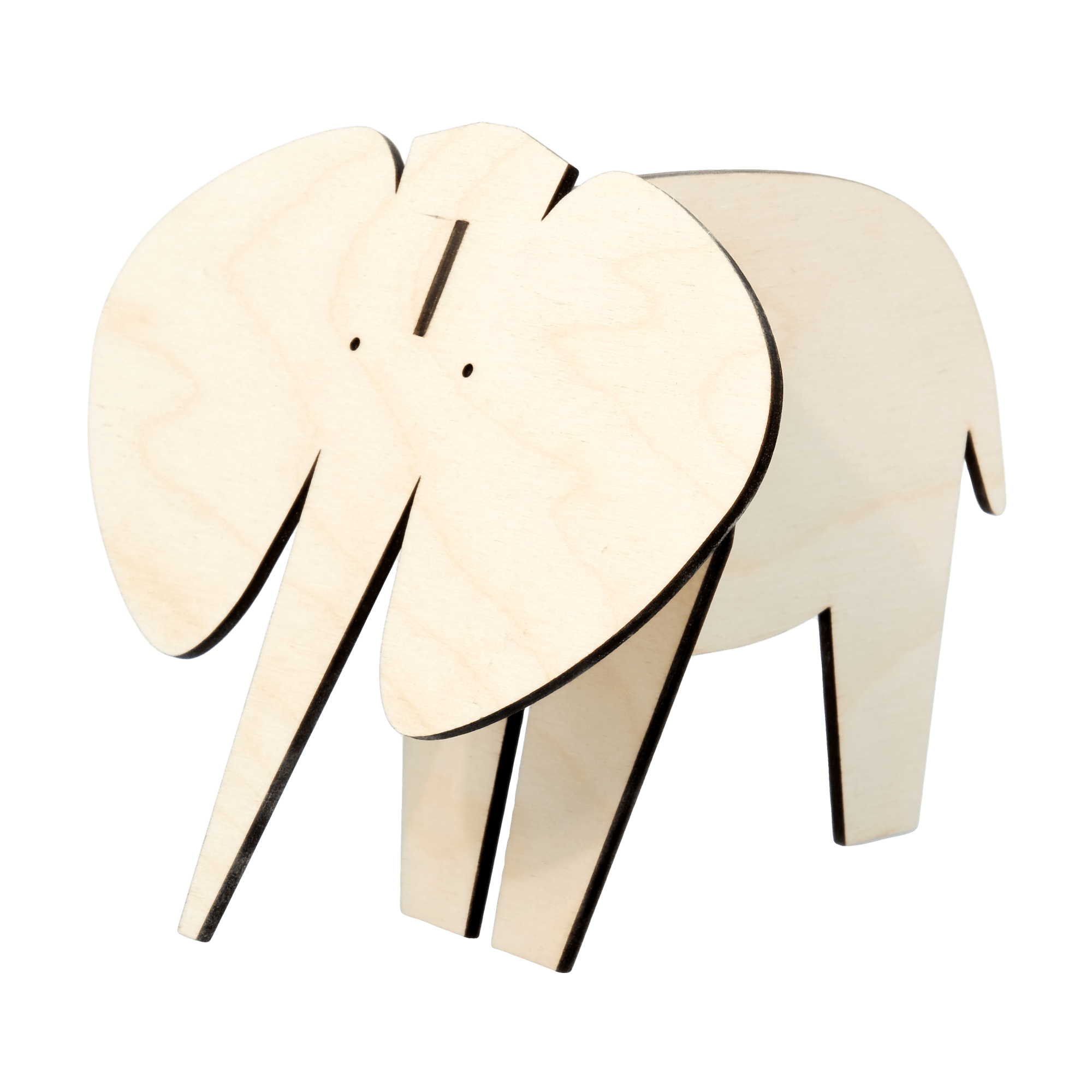 Elefant - Træfigur Sølv øreringe | Bæredygtige træ øreringe | Designer træ smykker i sølv | DIBB Design