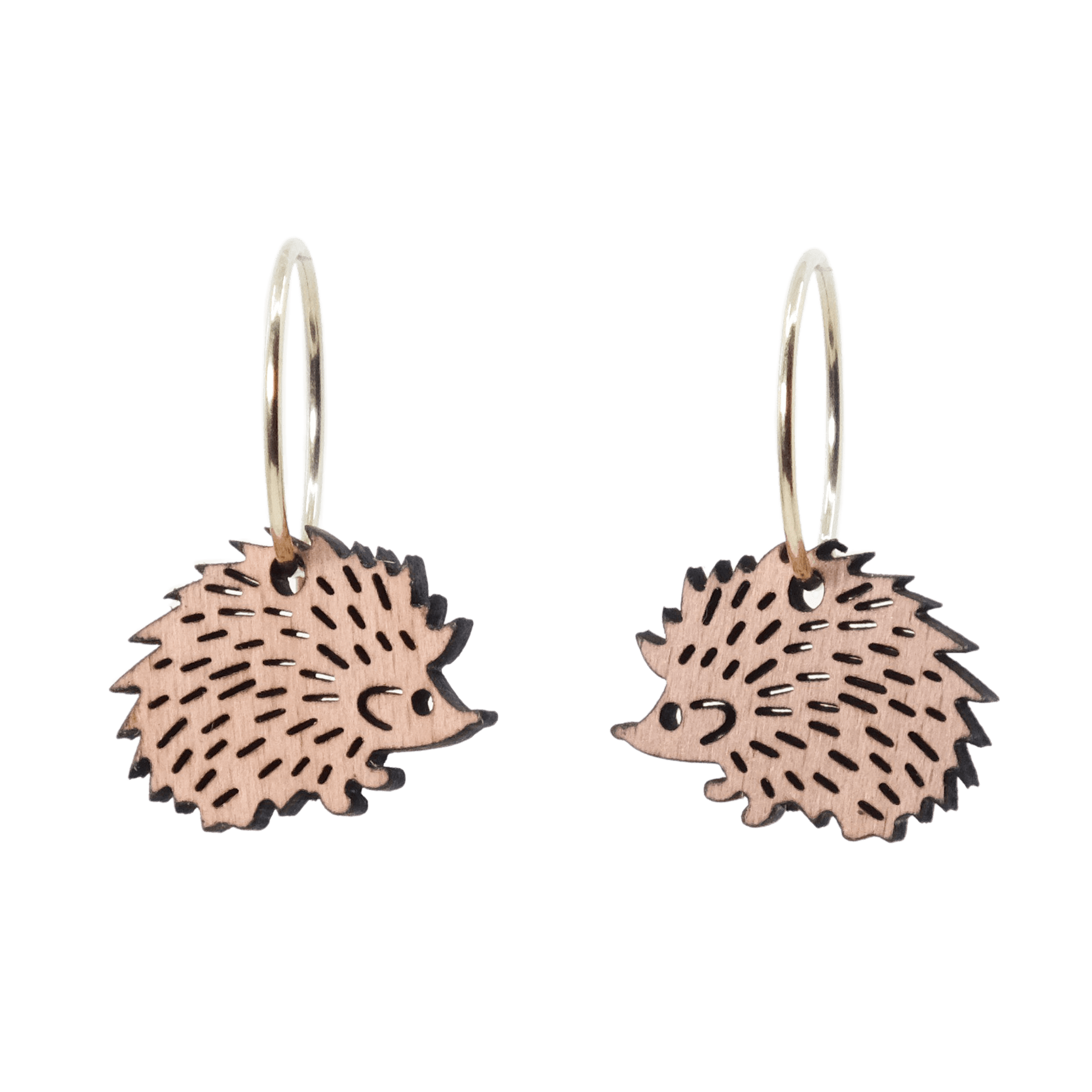 DIBB Design Øreringe Forgyldt sølv Ella Øreringe Ella- Sølv øreringe | Bæredygtige træ smykker | Håndlavet design 