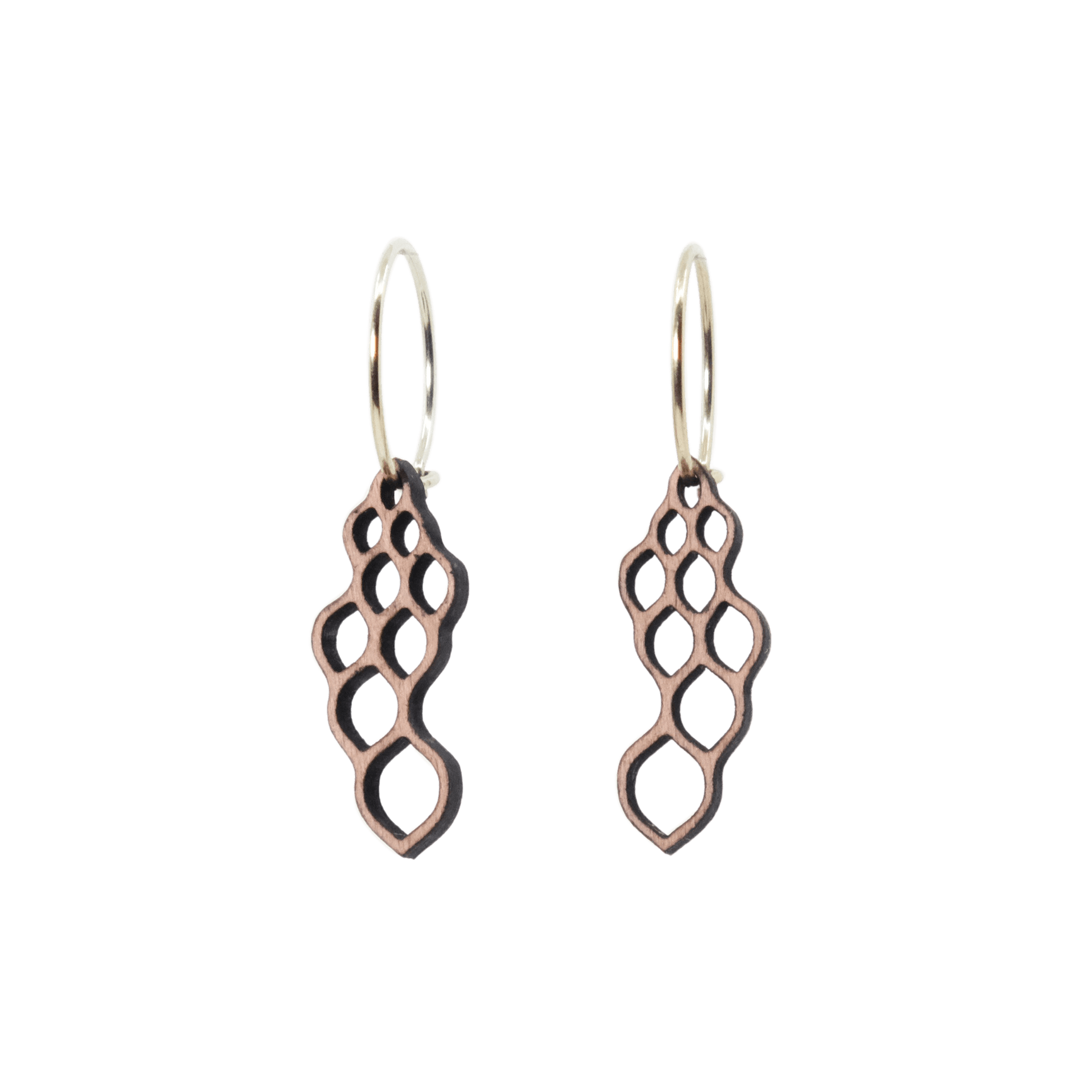 DIBB Design Øreringe Forgyldt sølv Filippa Øreringe Filippa - Sølv øreringe | Bæredygtige træ smykker | Håndlavet design 