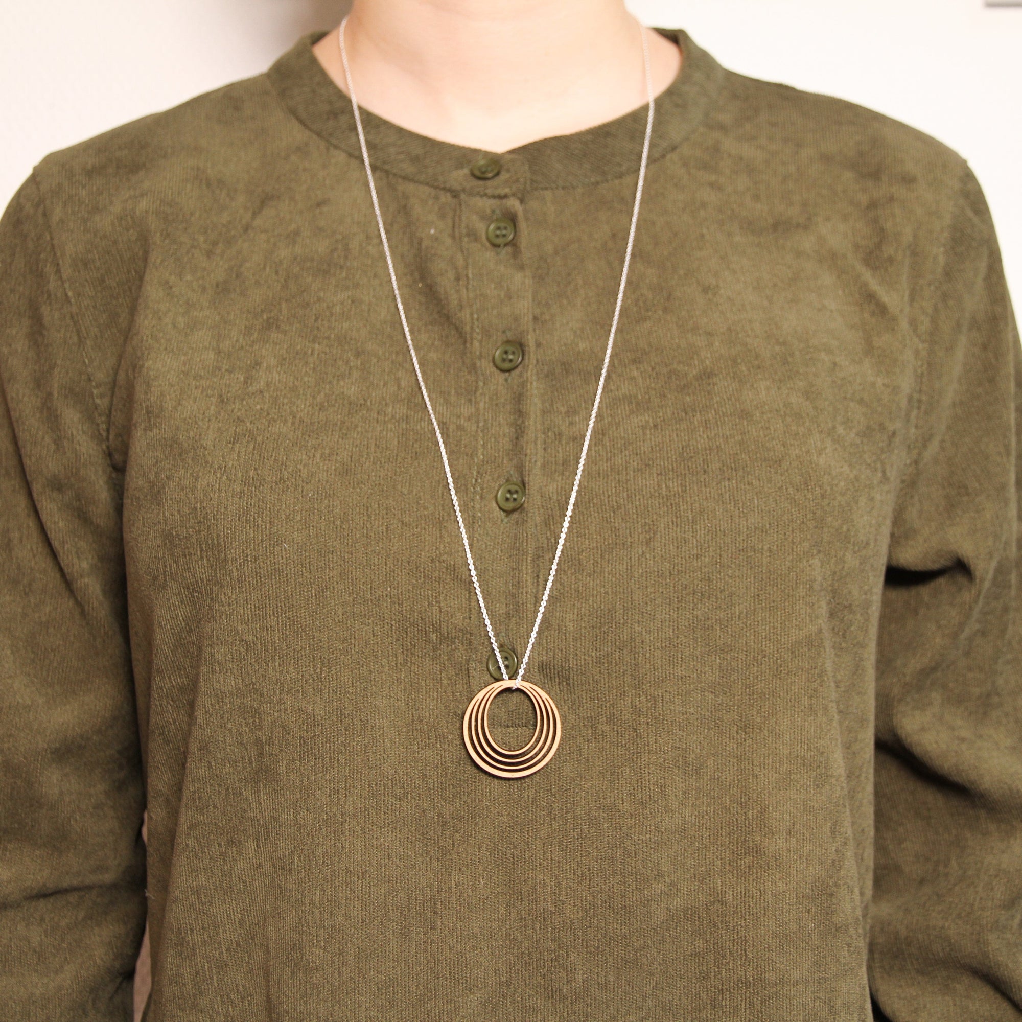 DIBB Design Halskæde Fiona Halskæde Fiona - Sølv halskæde | Bæredygtige træ smykker | Håndlavet design 