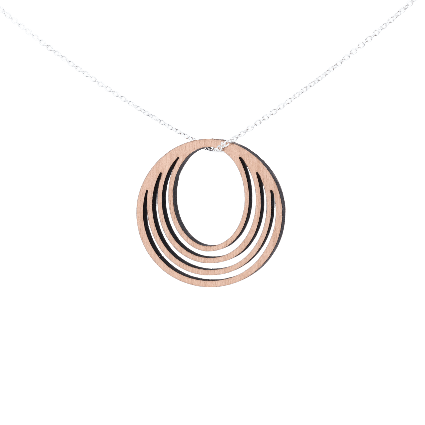 Fiona Halskæde Sølv øreringe | Bæredygtige træ øreringe | Designer træ smykker i sølv | DIBB Design