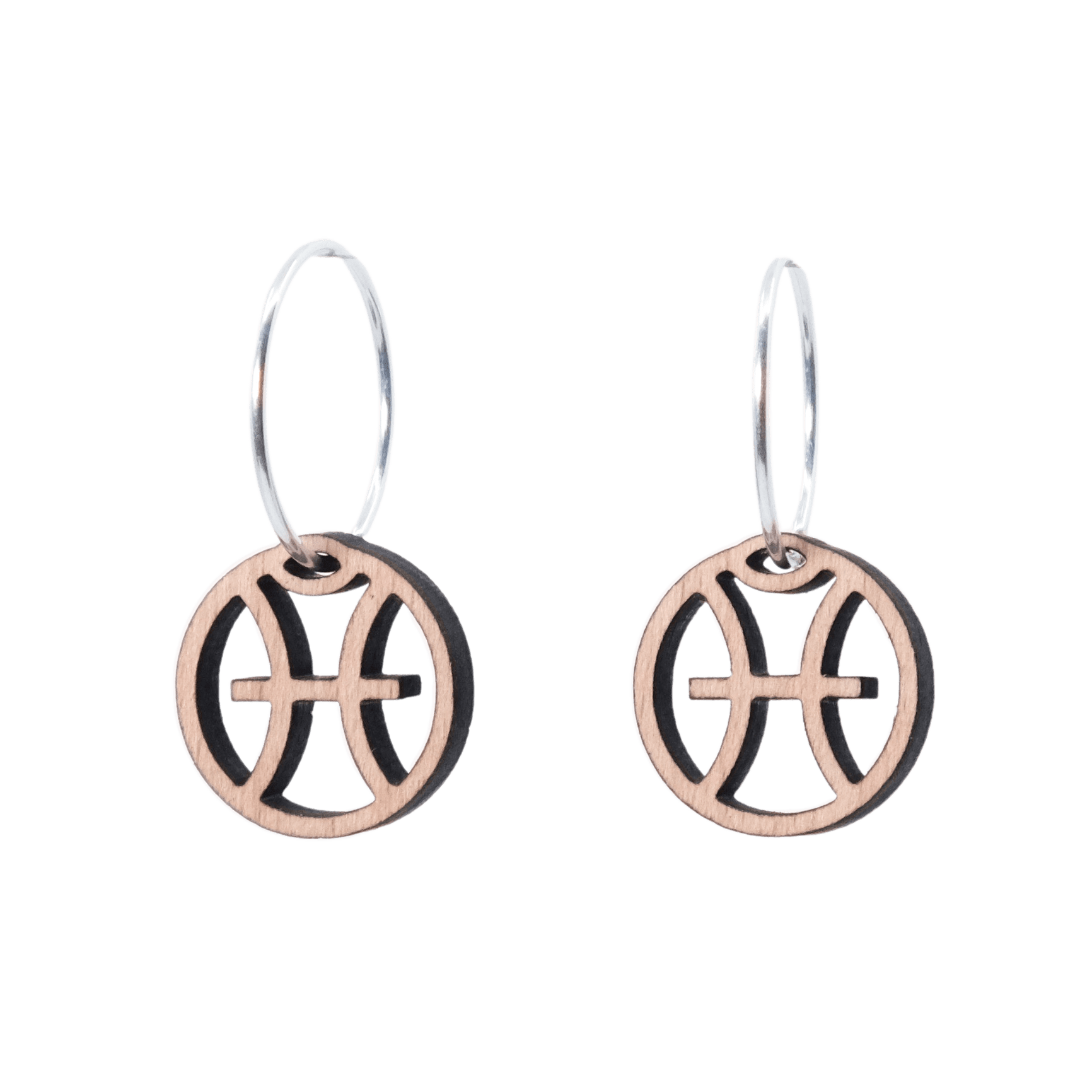 DIBB Design Øreringe Sølv Fisken Øreringe Fisken - Sølv øreringe | Bæredygtige træ smykker | Stjernetegn