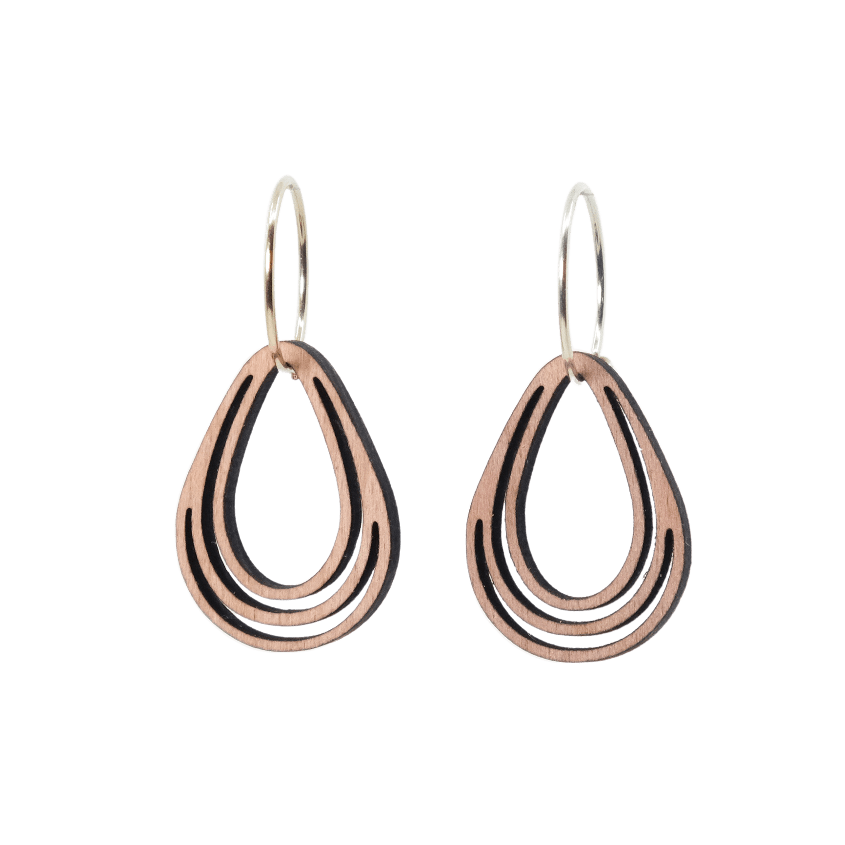 DIBB Design Øreringe Forgyldt sølv Frida Øreringe Frida - Sølv øreringe | Bæredygtige træ smykker | Håndlavet design 