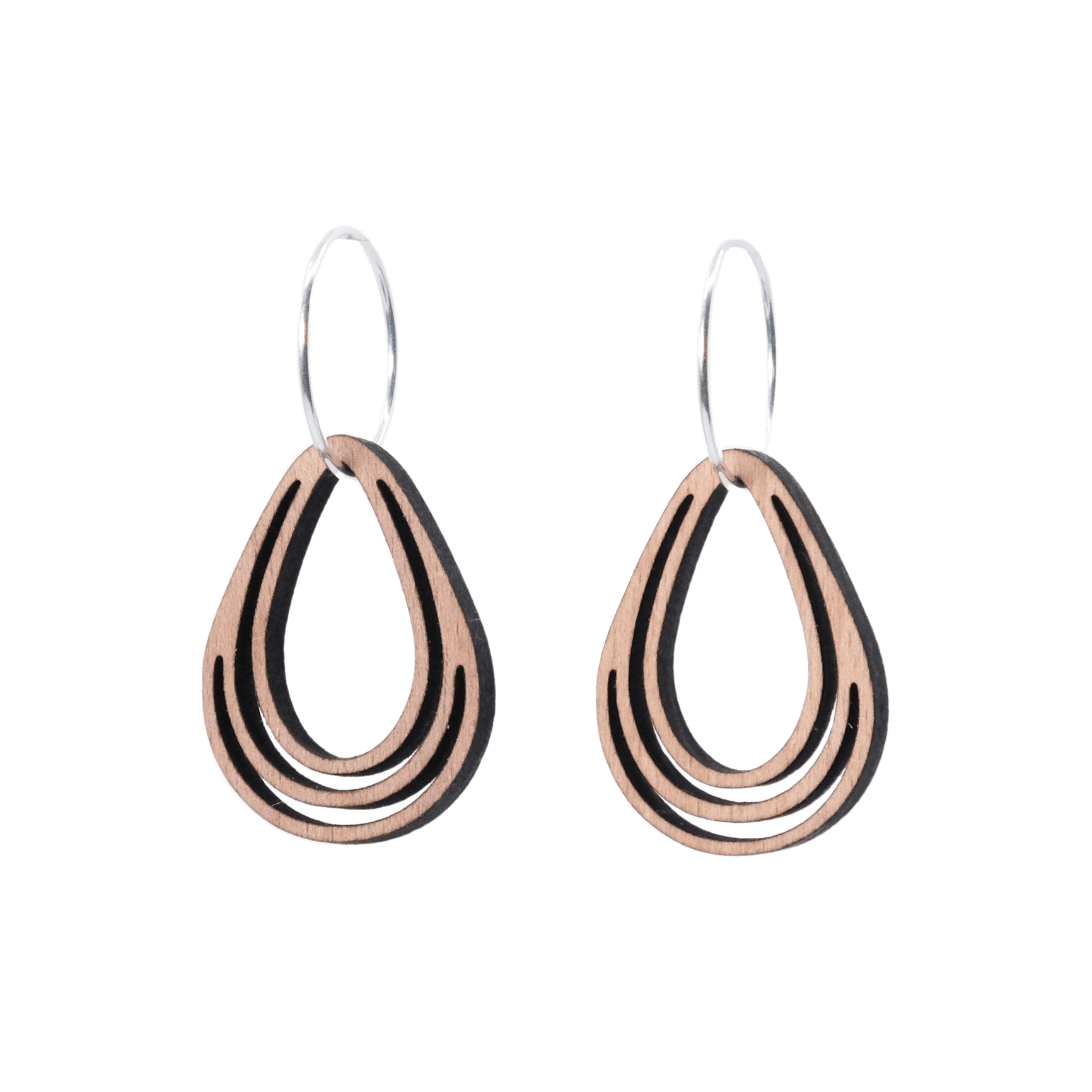 Frida Øreringe Sølv øreringe | Bæredygtige træ øreringe | Designer træ smykker i sølv | DIBB Design