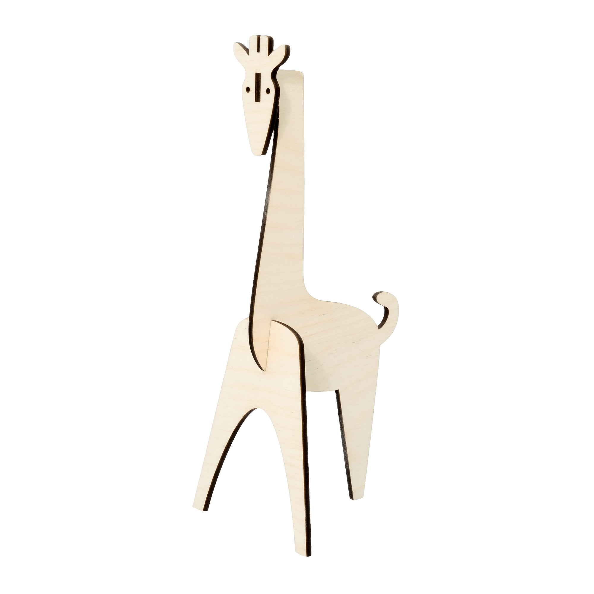 Giraf - Træfigur Sølv øreringe | Bæredygtige træ øreringe | Designer træ smykker i sølv | DIBB Design