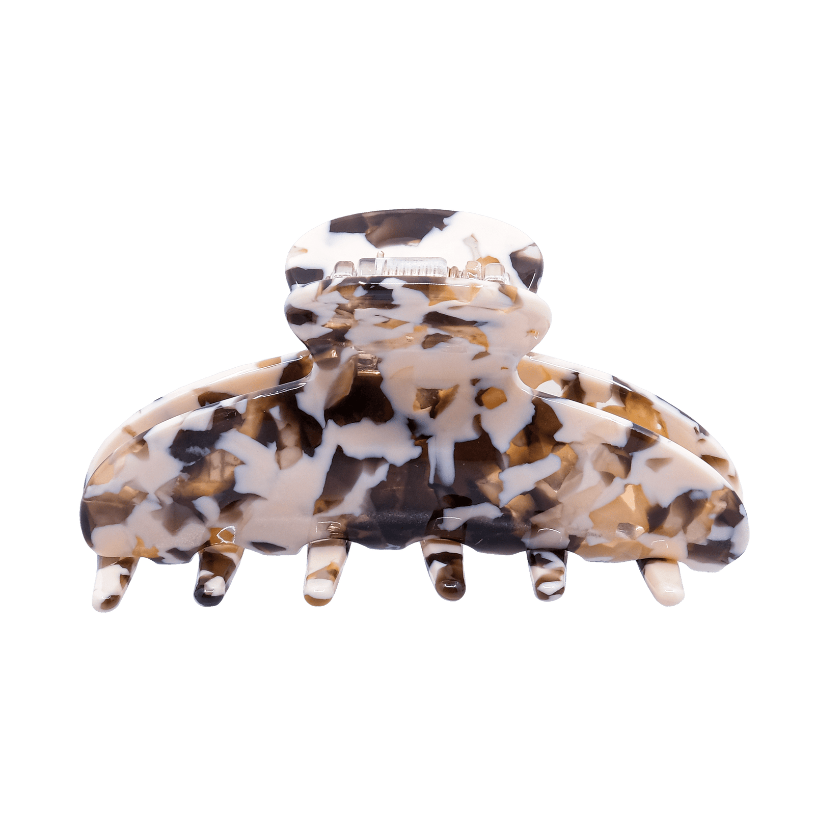 Hårklemme Beige/Mørkebrun Sølv øreringe | Bæredygtige træ øreringe | Designer træ smykker i sølv | DIBB Design