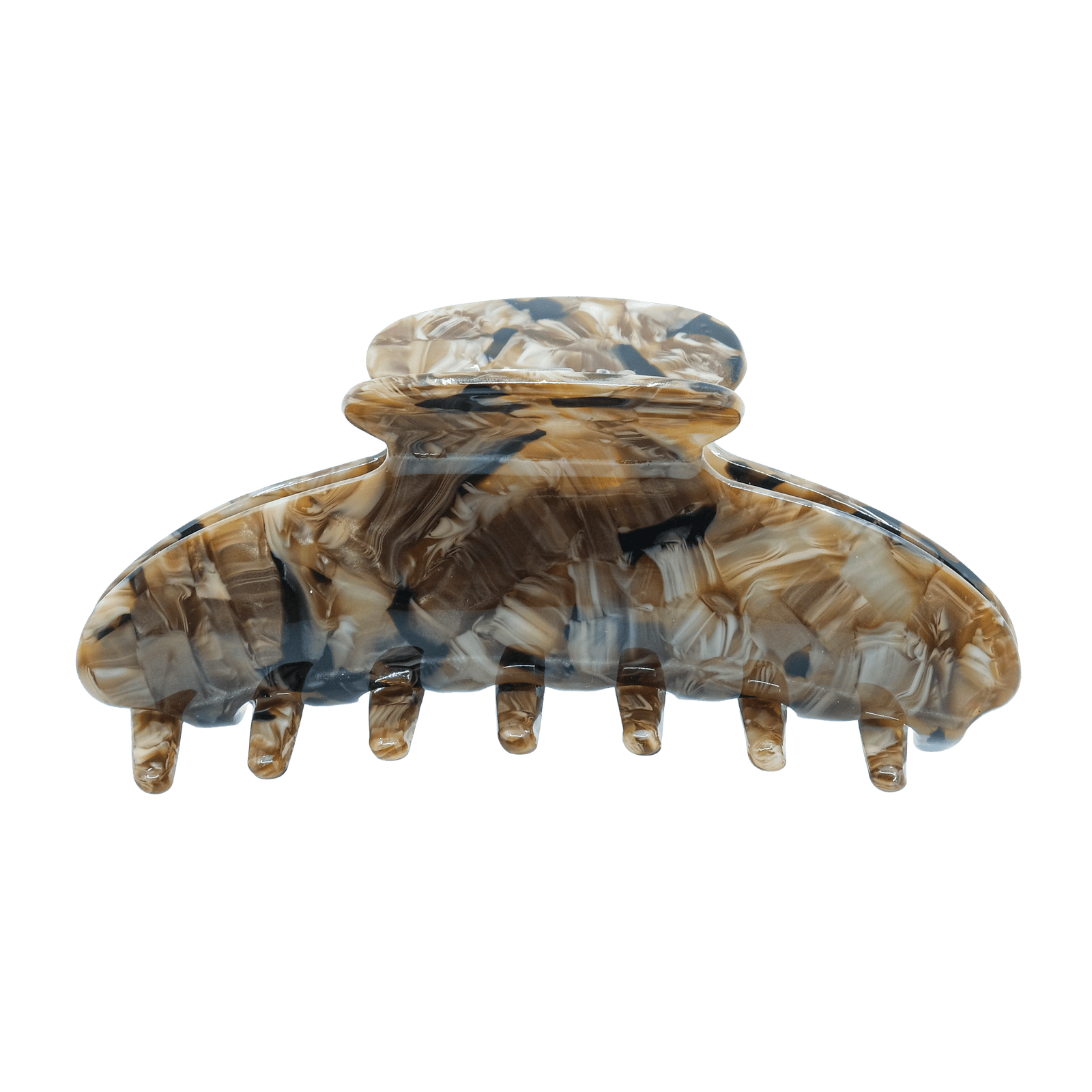 Hårklemme Brun/Lysebrun Sølv øreringe | Bæredygtige træ øreringe | Designer træ smykker i sølv | DIBB Design