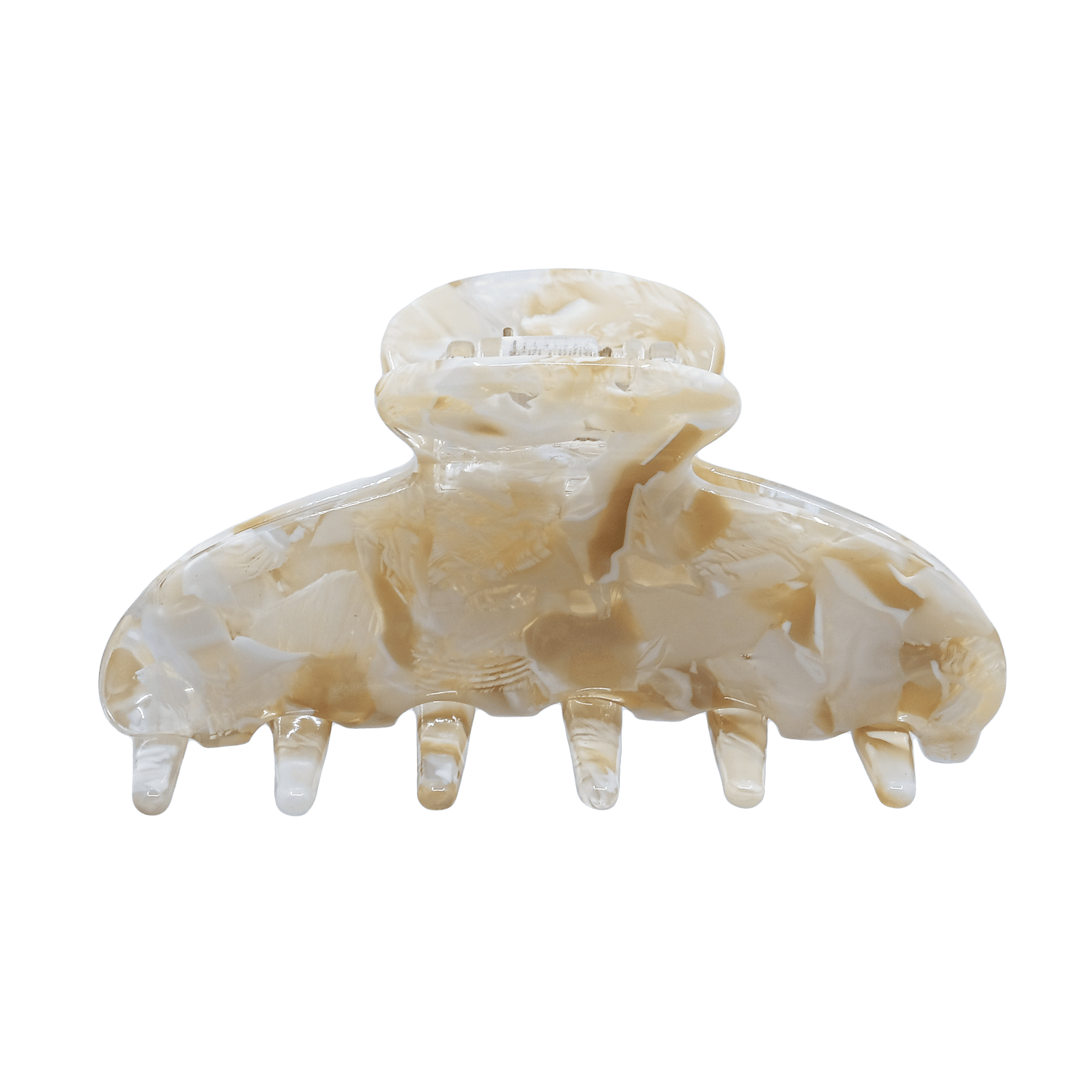 Hårklemme Råhvid/Marmor Sølv øreringe | Bæredygtige træ øreringe | Designer træ smykker i sølv | DIBB Design