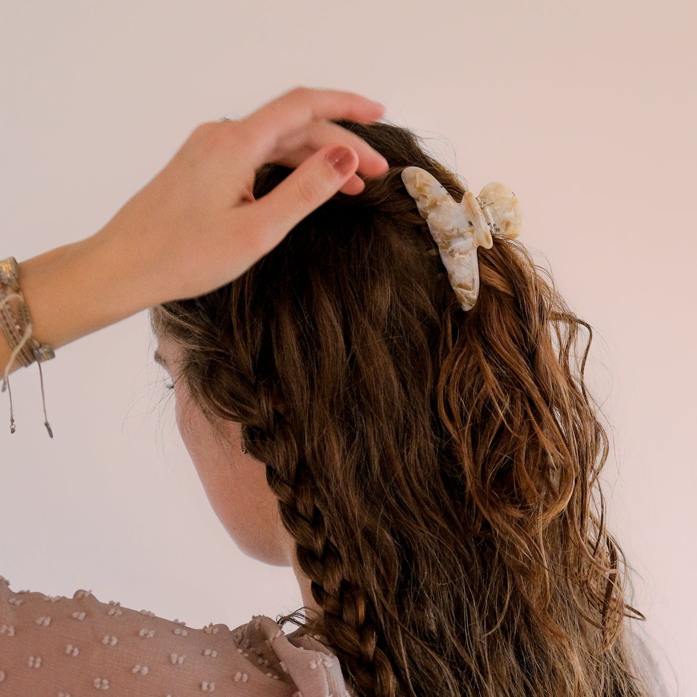 DIBB Design Hårklemme Råhvid/Marmor