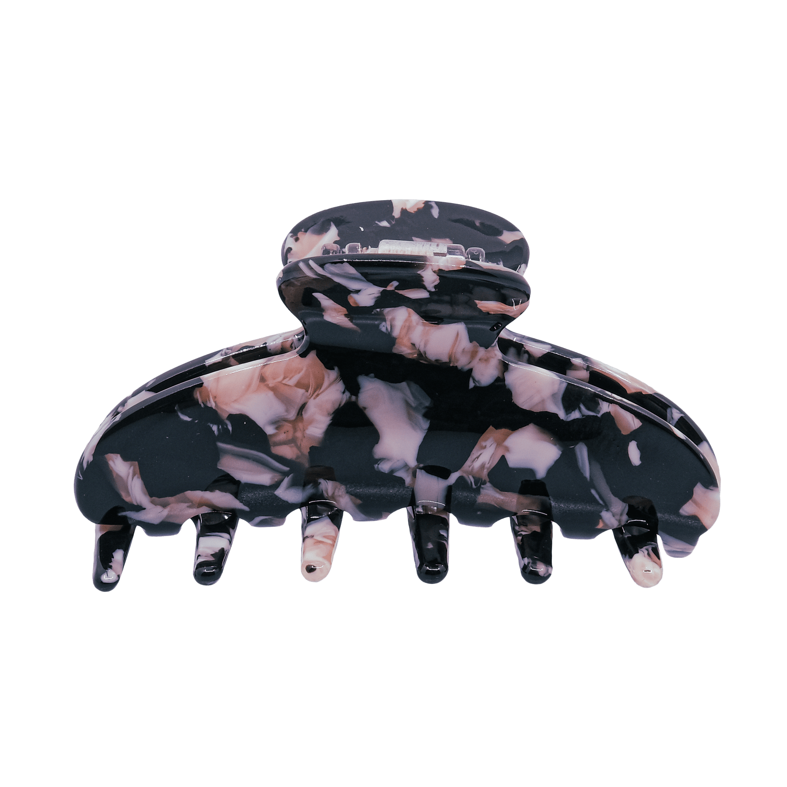 Hårklemme Rosa/Sort Sølv øreringe | Bæredygtige træ øreringe | Designer træ smykker i sølv | DIBB Design