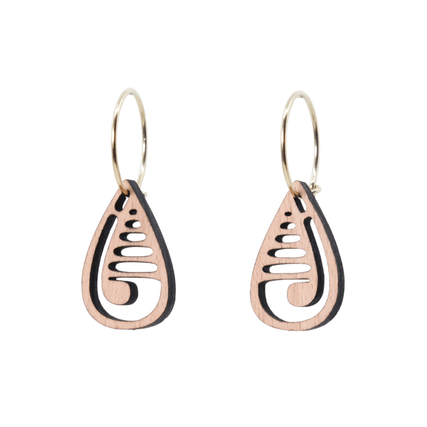 DIBB Design Øreringe Forgyldt sølv Iben Øreringe Iben - Sølv øreringe | Bæredygtige træ smykker | Håndlavet design 