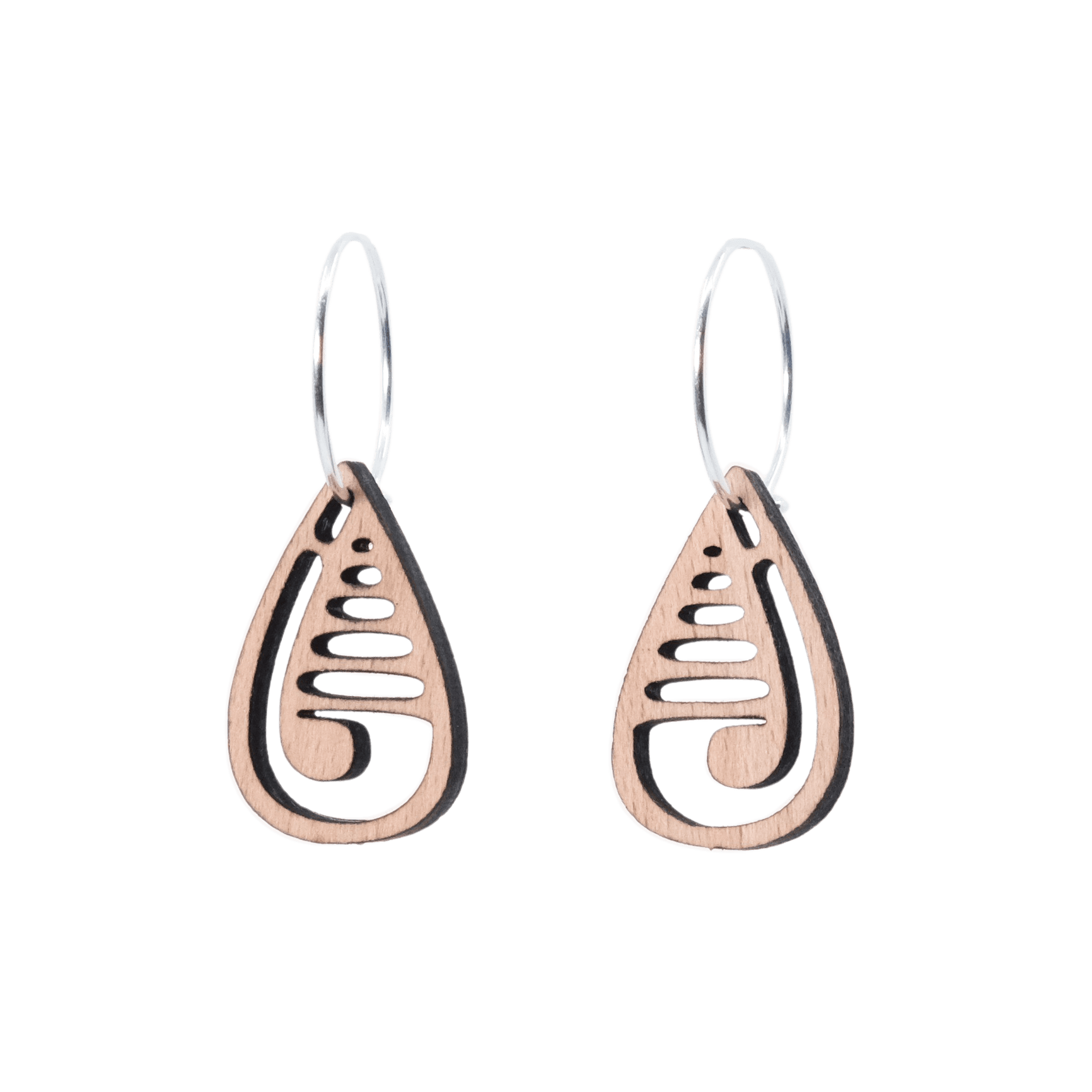 Iben Øreringe Sølv øreringe | Bæredygtige træ øreringe | Designer træ smykker i sølv | DIBB Design