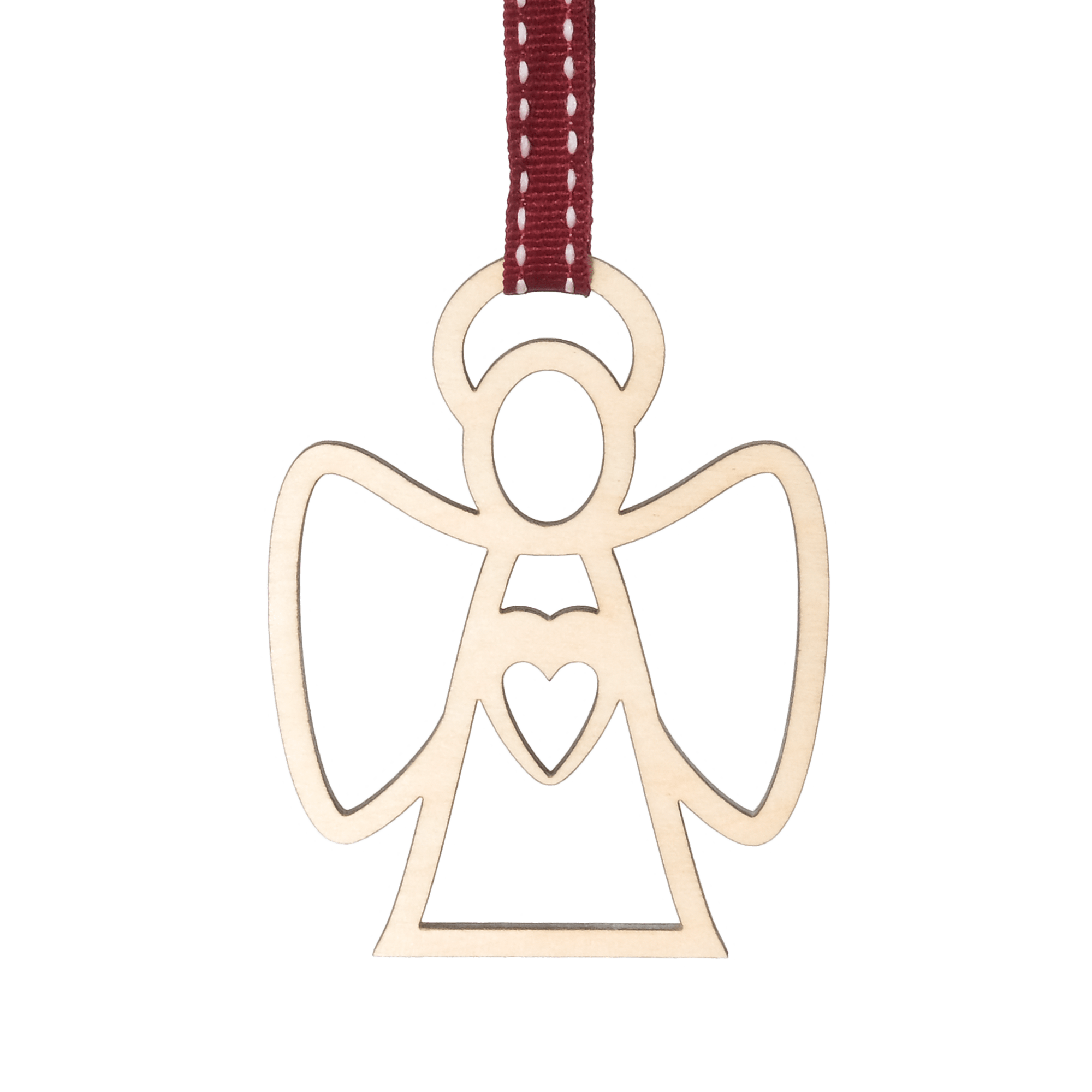 Juleengle, træ - 2stk Sølv øreringe | Bæredygtige træ øreringe | Designer træ smykker i sølv | DIBB Design