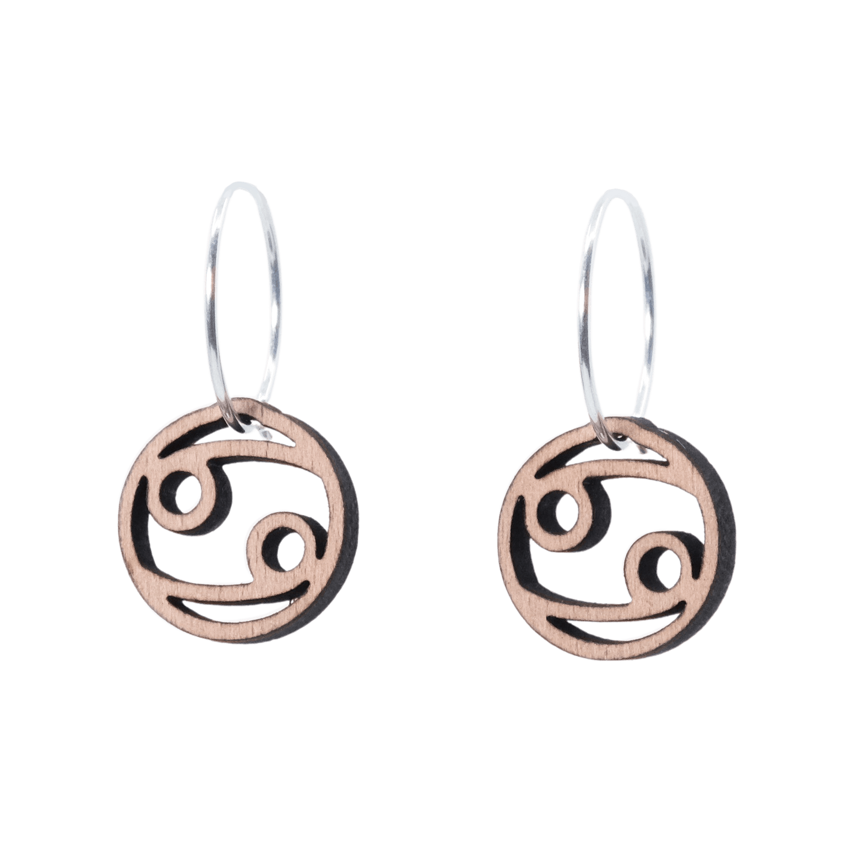 DIBB Design Øreringe Sølv Krebsen Øreringe Krebsen - Sølv øreringe | Bæredygtige træ smykker | Stjernetegn