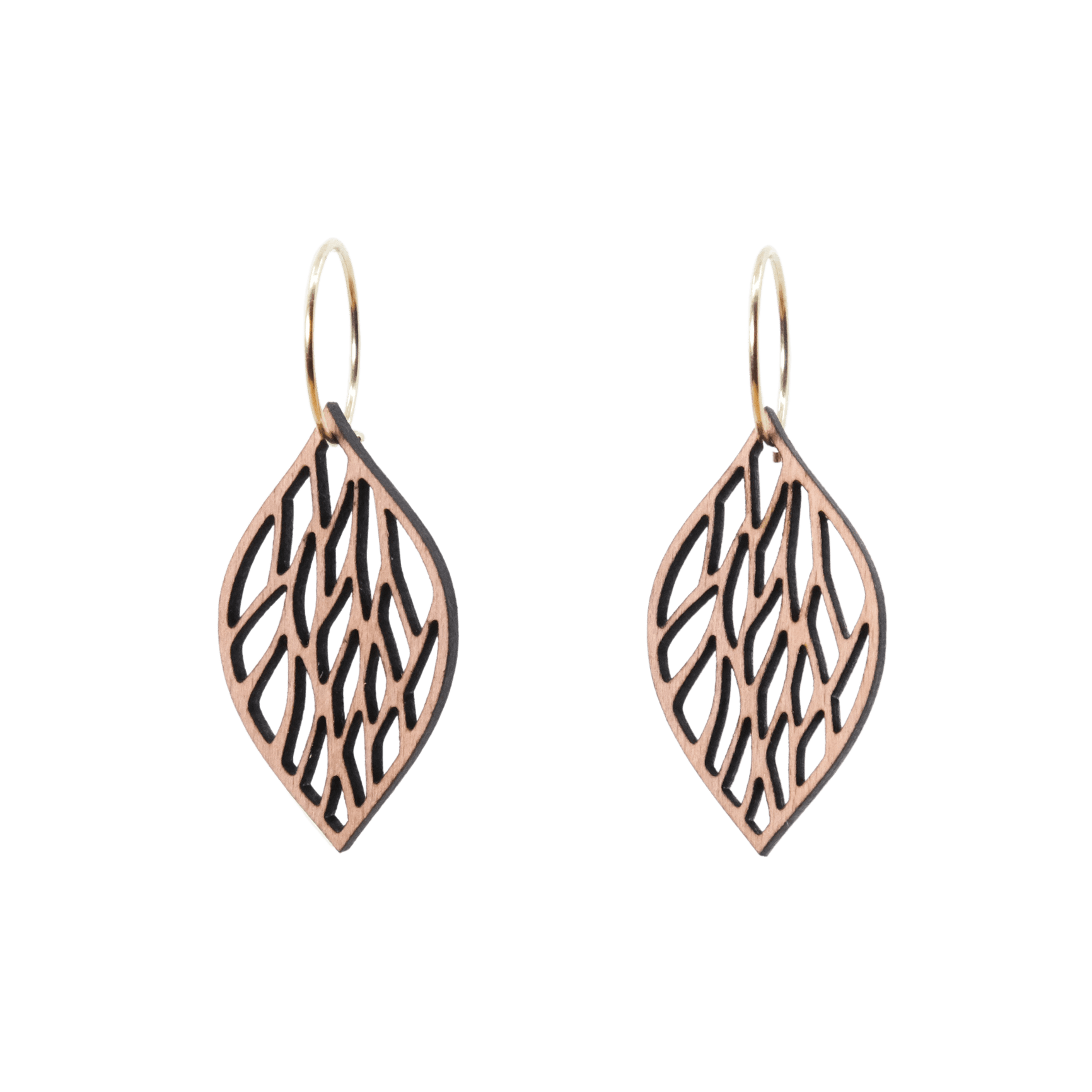 DIBB Design Øreringe Forgyldt sølv Lærke Øreringe Lærke - Sølv øreringe | Bæredygtige træ smykker | Håndlavet design 