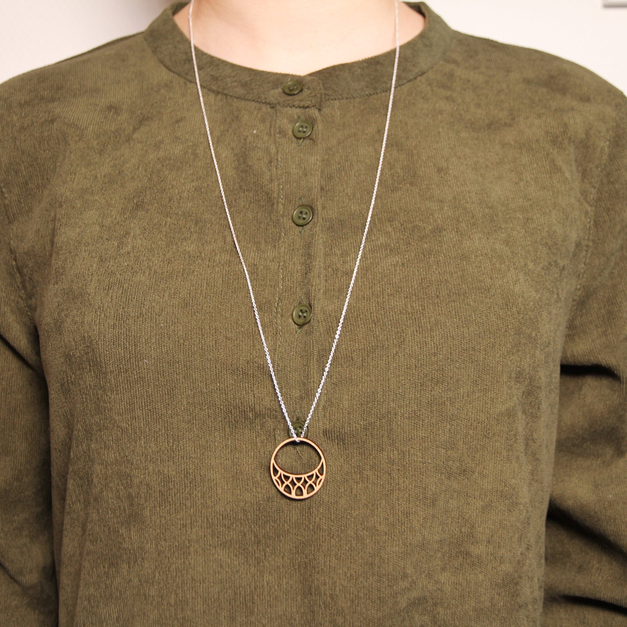 DIBB Design Halskæde Laila Halskæde Laila - Sølv halskæde | Bæredygtige træ smykker | Håndlavet design 