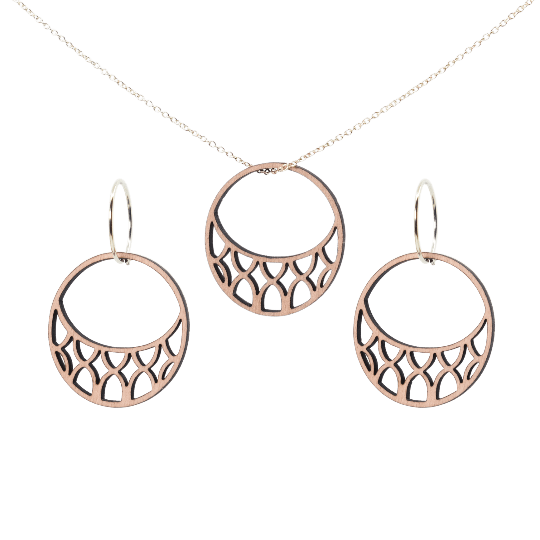 DIBB Design Halskæde Forgyldt sølv Laila Sæt Laila Sæt - Sølv | Bæredygtige træ smykker | Håndlavet design 