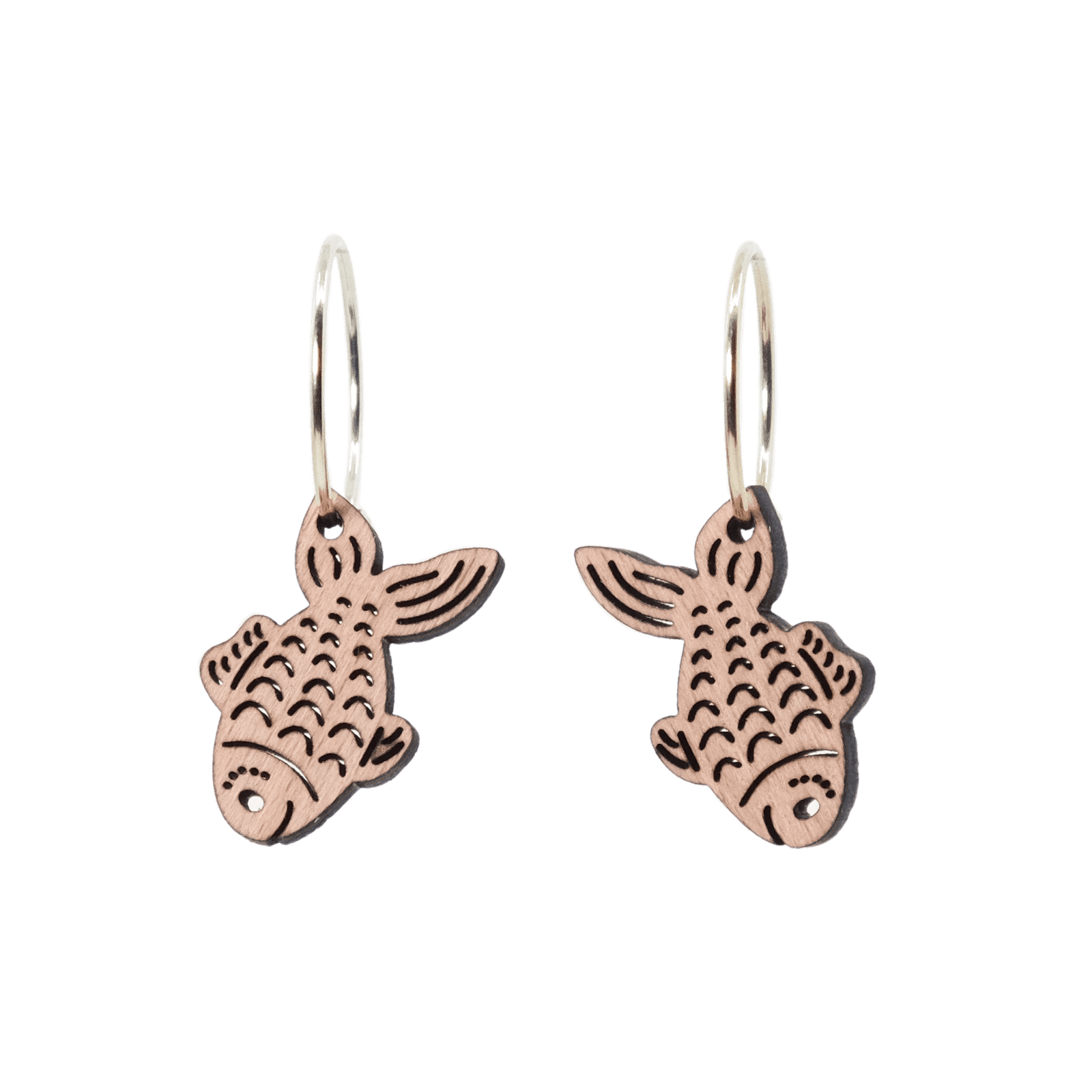 Lilli Øreringe Sølv øreringe | Bæredygtige træ øreringe | Designer træ smykker i sølv | DIBB Design