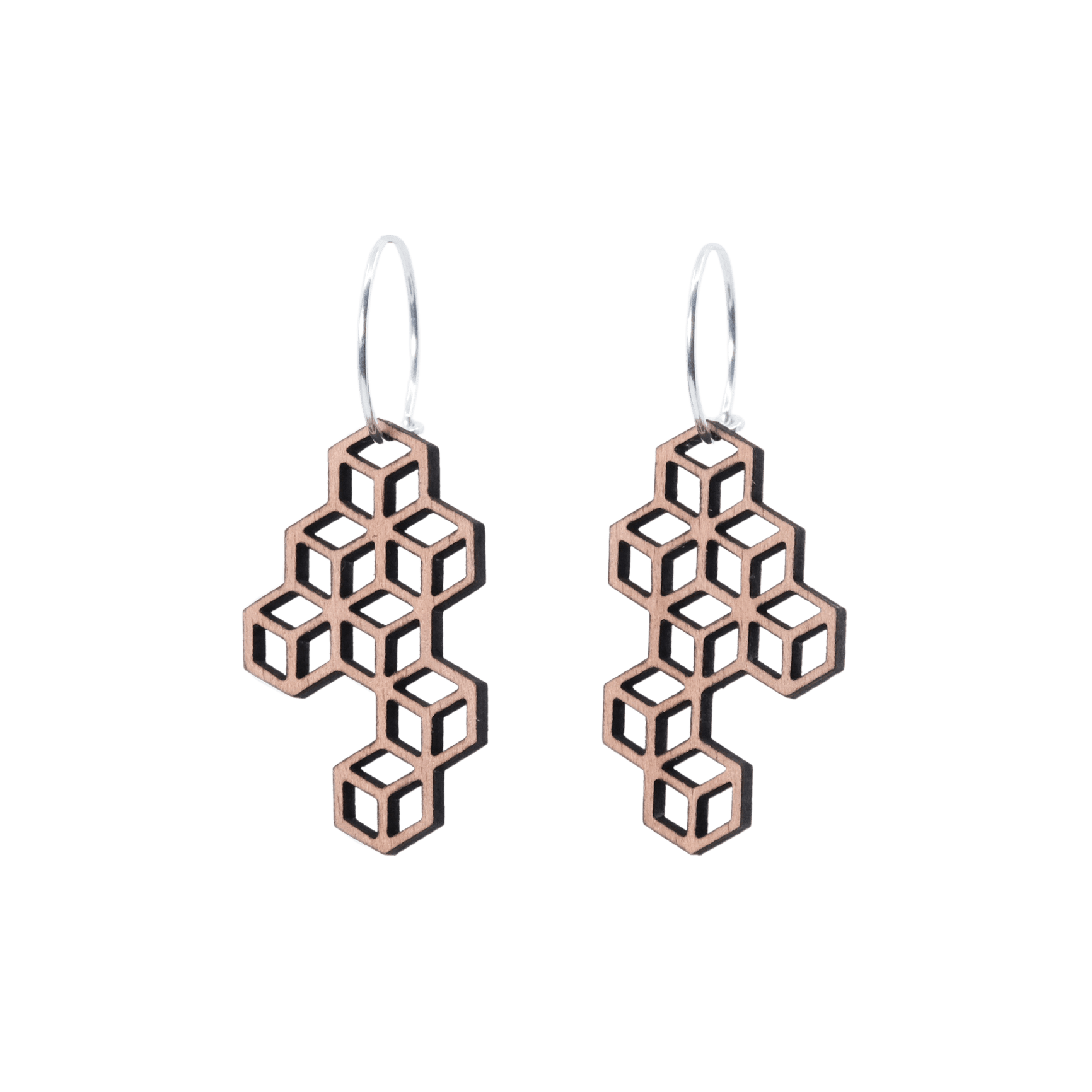 DIBB Design Øreringe Sølv Line Øreringe Line - Sølv øreringe | Bæredygtige træ smykker | Håndlavet design 