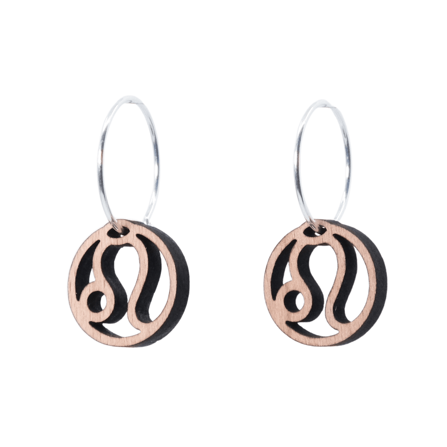 DIBB Design Øreringe Sølv Løven Øreringe Løven - Sølv øreringe | Bæredygtige træ smykker | Stjernetegn