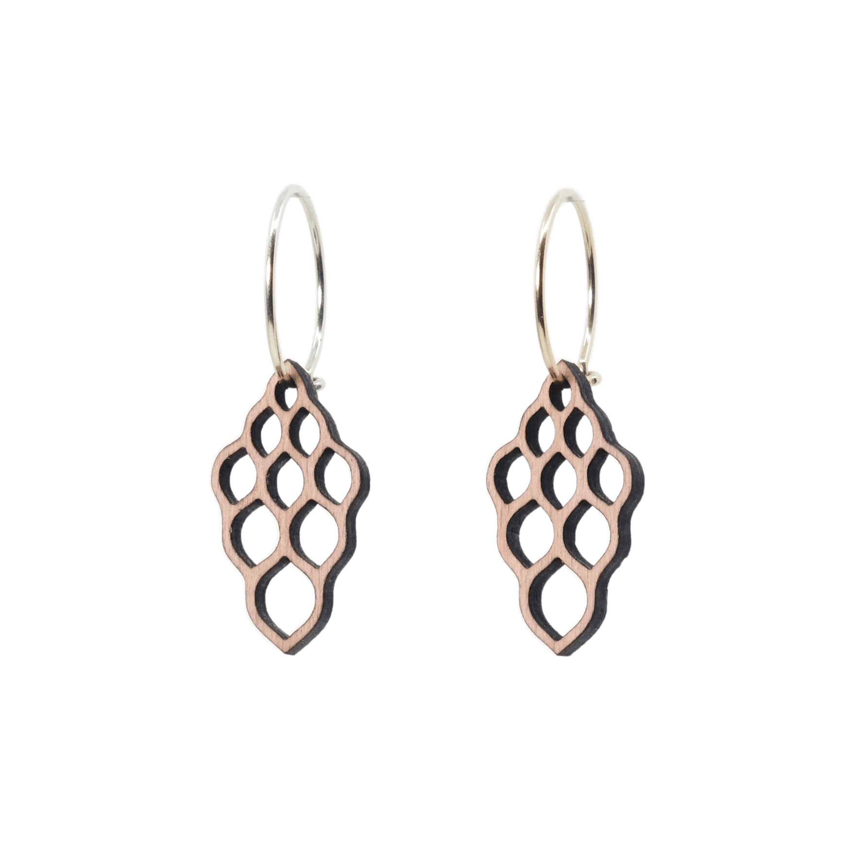 DIBB Design Øreringe Forgyldt sølv Luna Øreringe Luna - Sølv øreringe | Bæredygtige træ smykker | Håndlavet design 