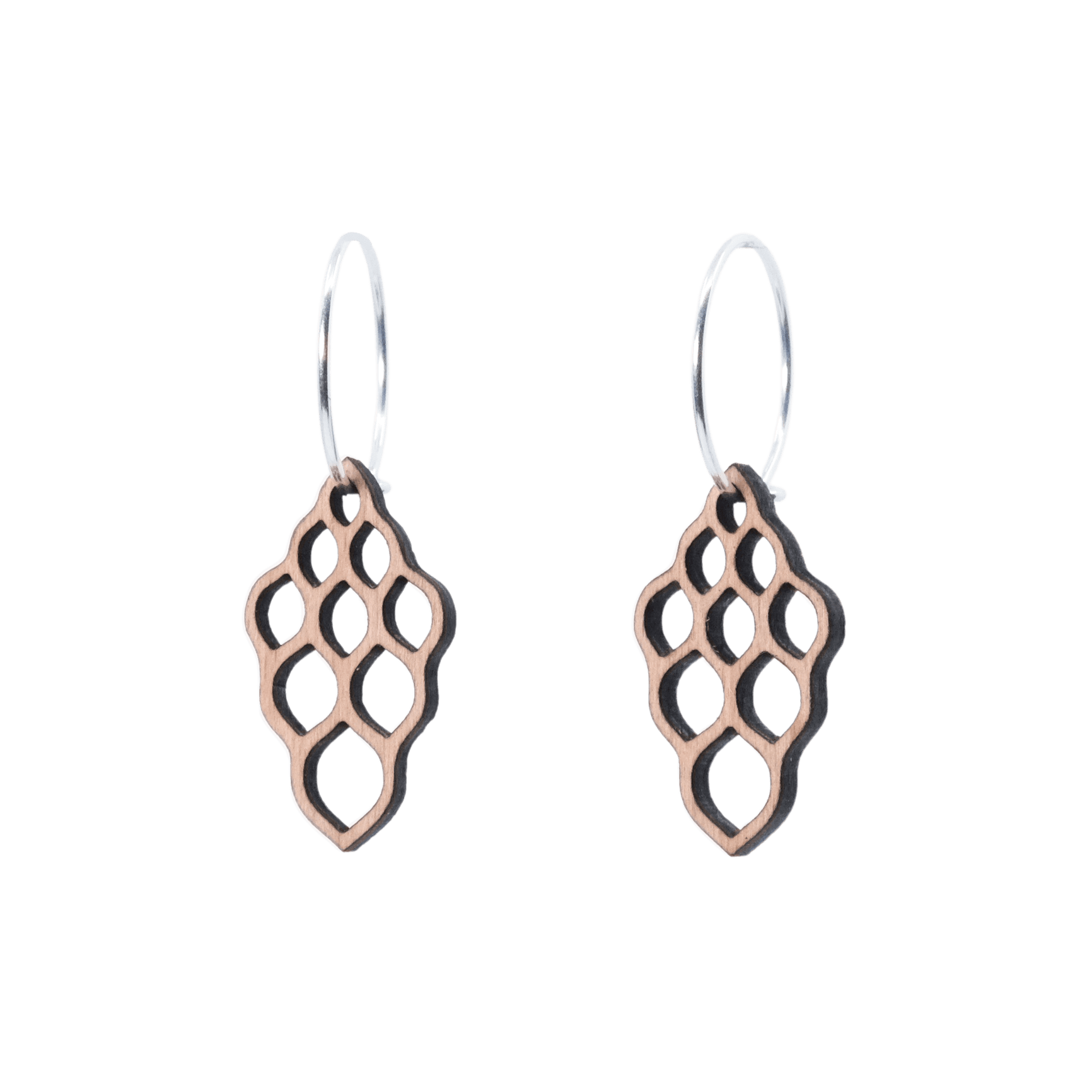 Luna Øreringe Sølv øreringe | Bæredygtige træ øreringe | Designer træ smykker i sølv | DIBB Design