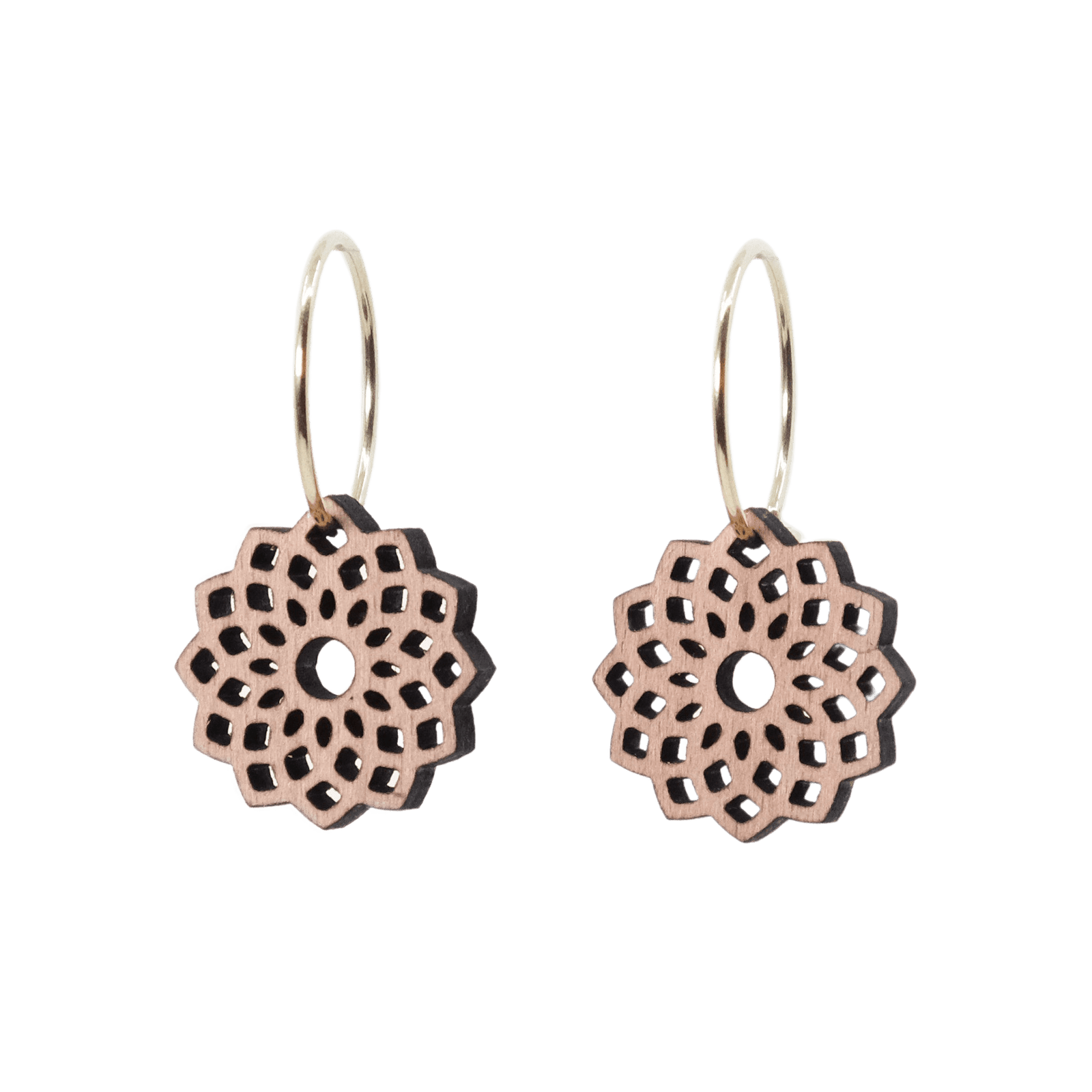 Maria Øreringe Sølv øreringe | Bæredygtige træ øreringe | Designer træ smykker i sølv | DIBB Design