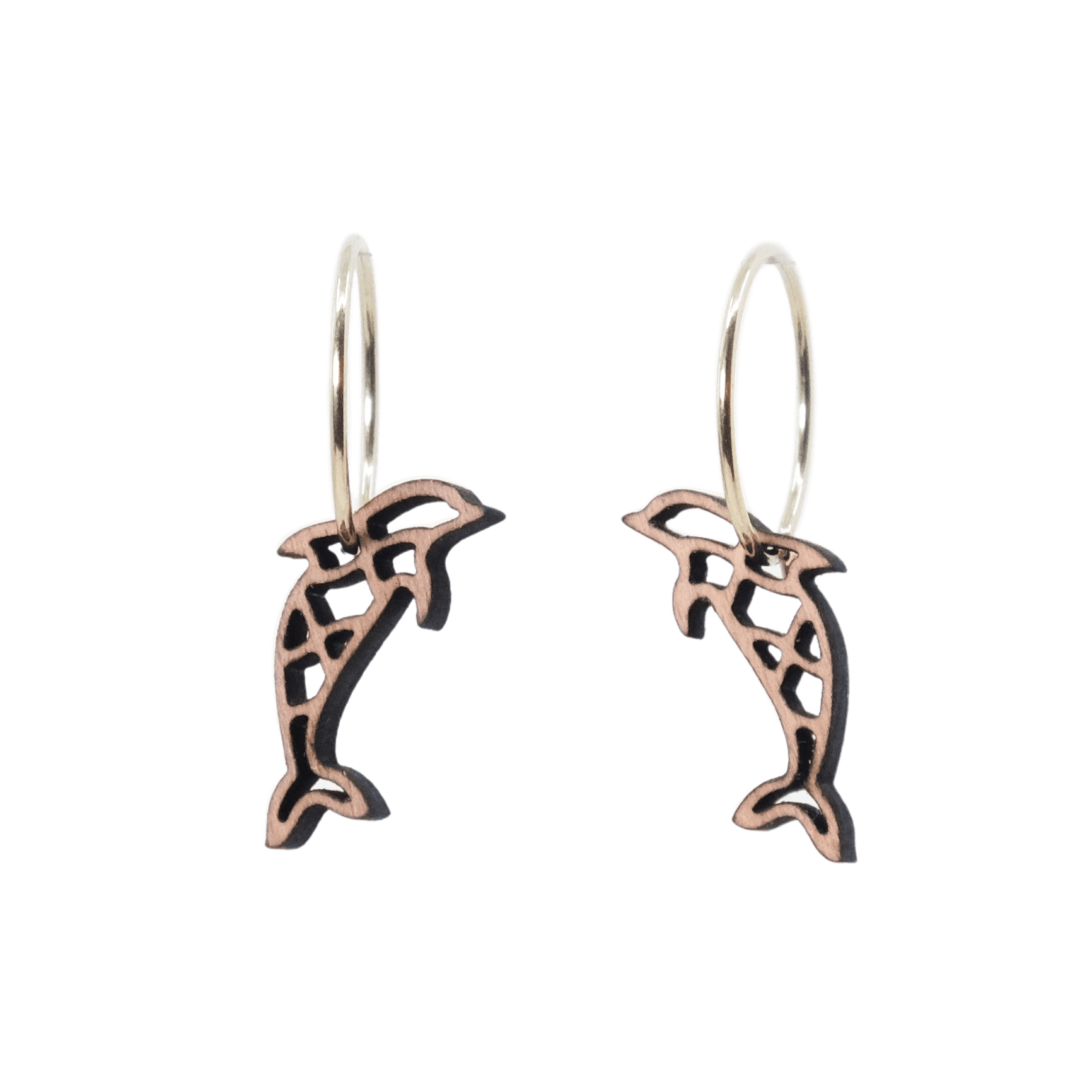 DIBB Design Øreringe Forgyldt sølv Martine Øreringe Martine- Sølv øreringe | Bæredygtige træ smykker | Håndlavet design 