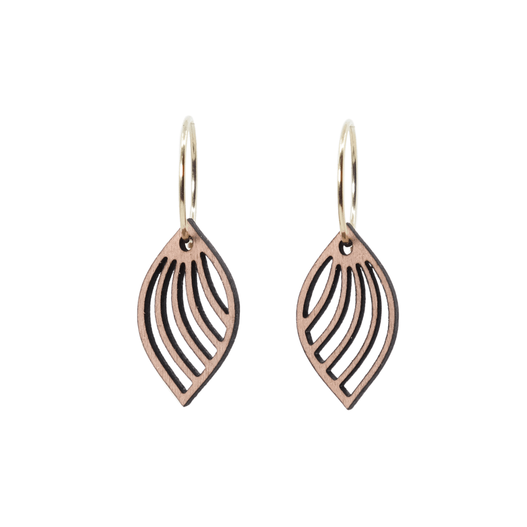 DIBB Design Øreringe Forgyldt sølv Maya Øreringe Maya - Sølv øreringe | Bæredygtige træ smykker | Håndlavet design 