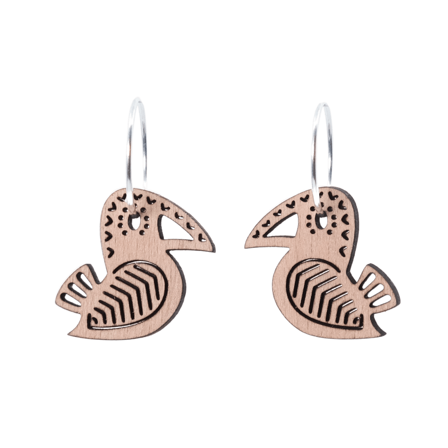 DIBB Design Øreringe Sølv Mejse Øreringe Mejse - Sølv øreringe | Bæredygtige træ smykker | Håndlavet design 